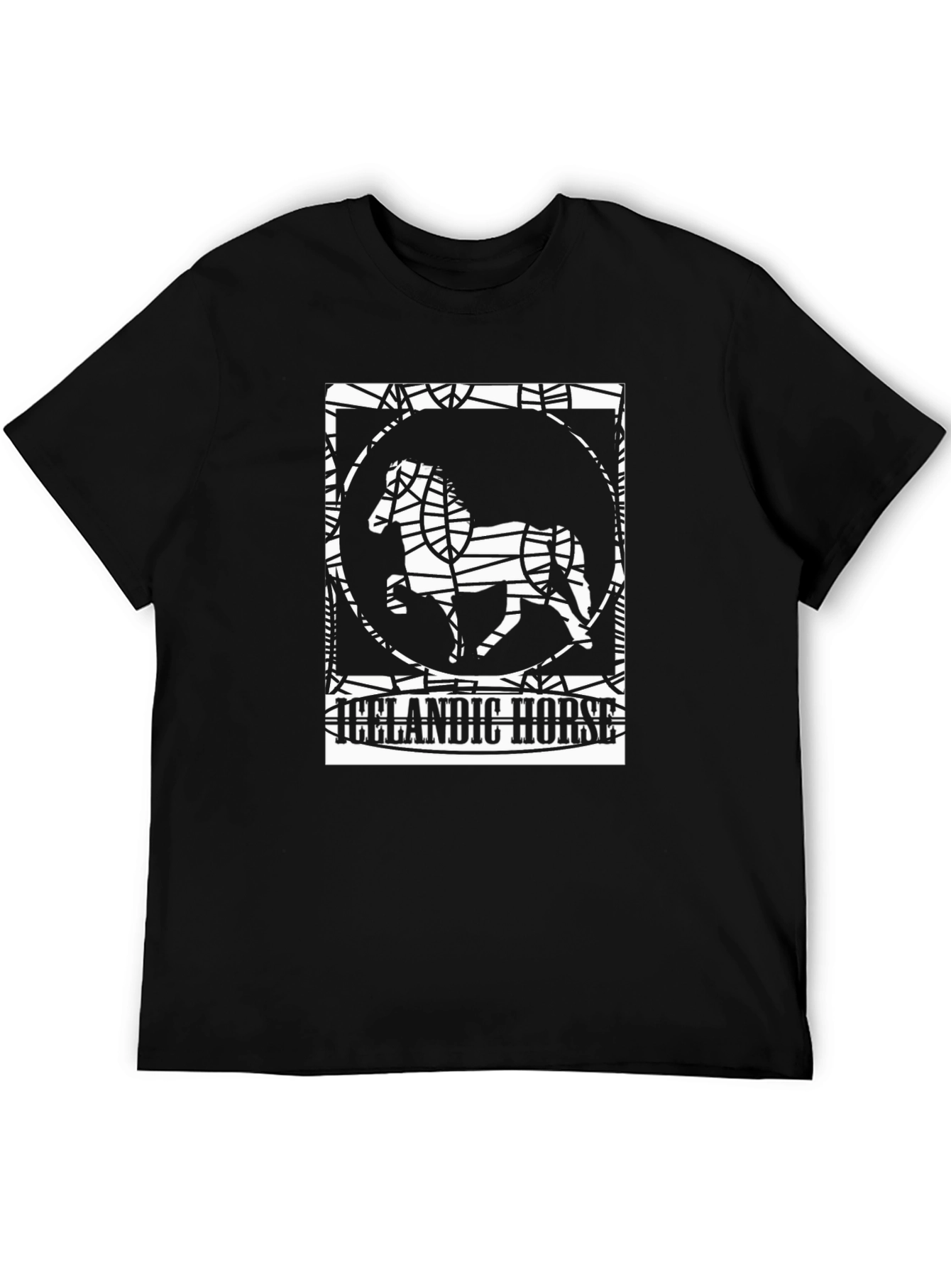 Icelandic Horse Graphic Tee - Black Unisex T-Shirt