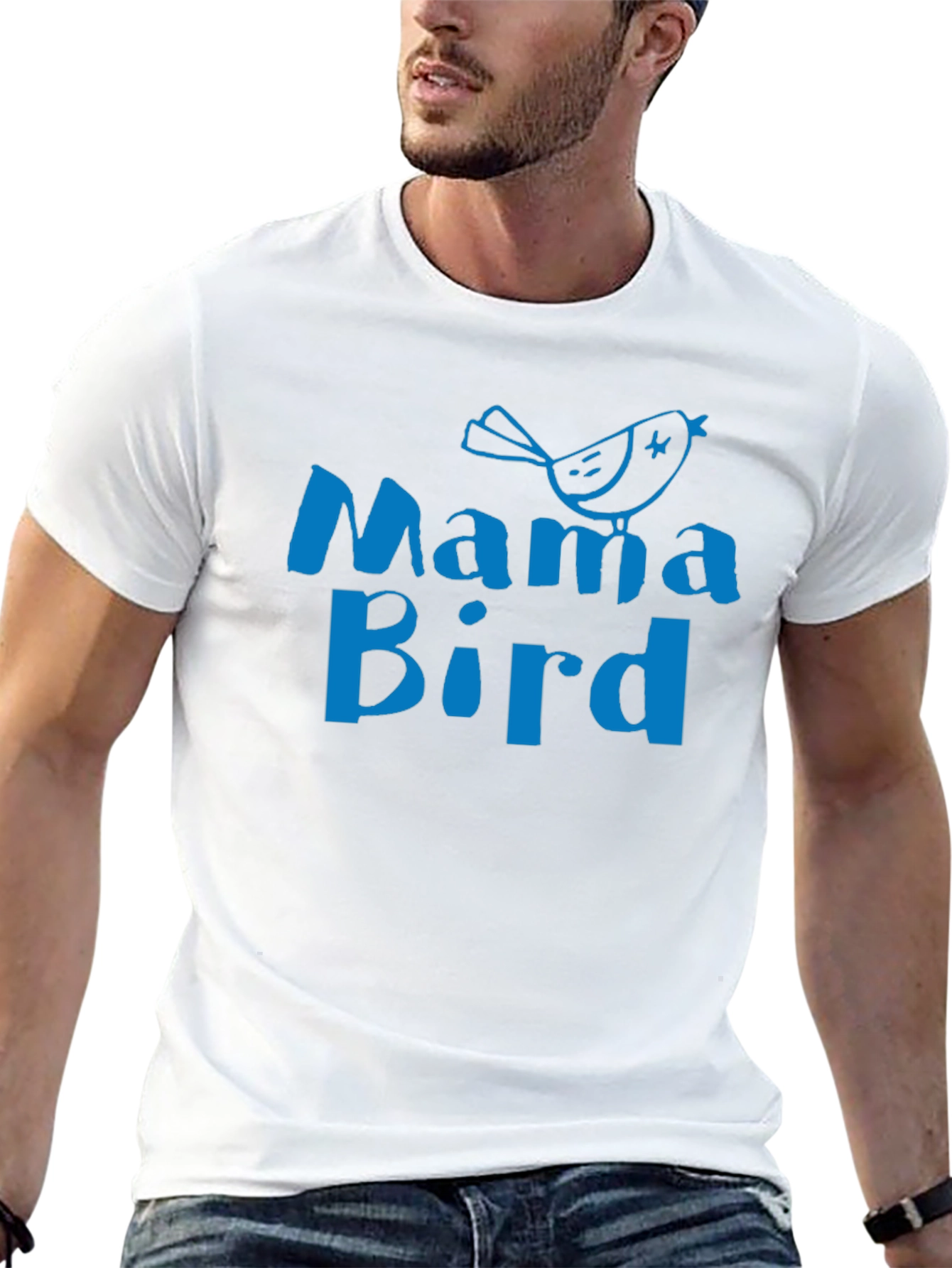 Mama Bird Graphic Tee - Soft Black Cotton T-Shirt