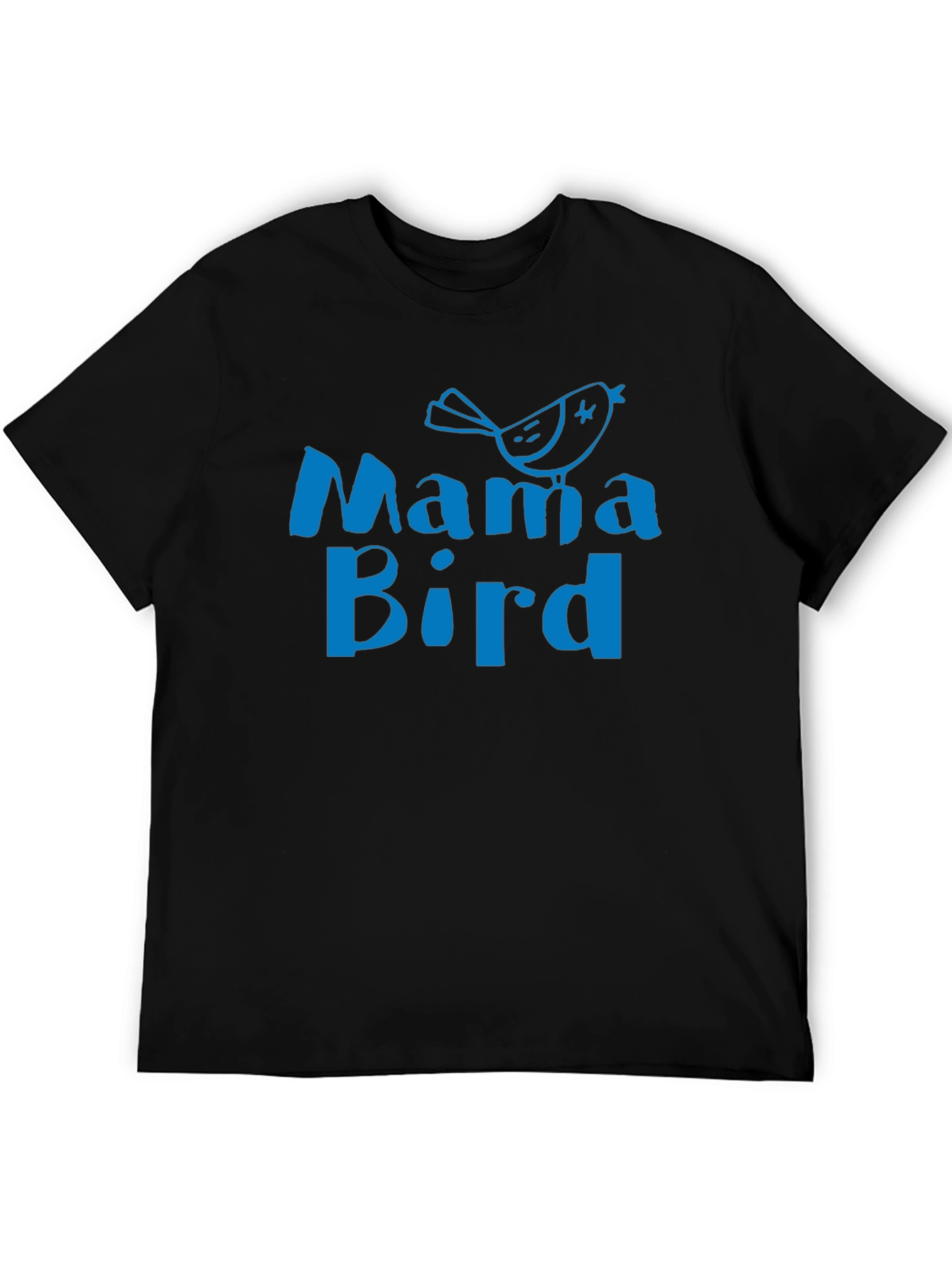 Mama Bird Graphic Tee - Soft Black Cotton T-Shirt