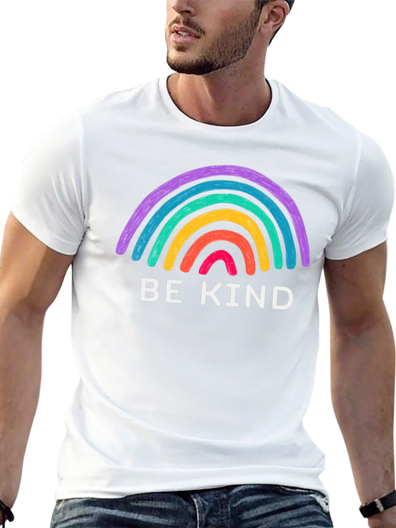 Be Kind Rainbow Graphic Tee - Black T-Shirt