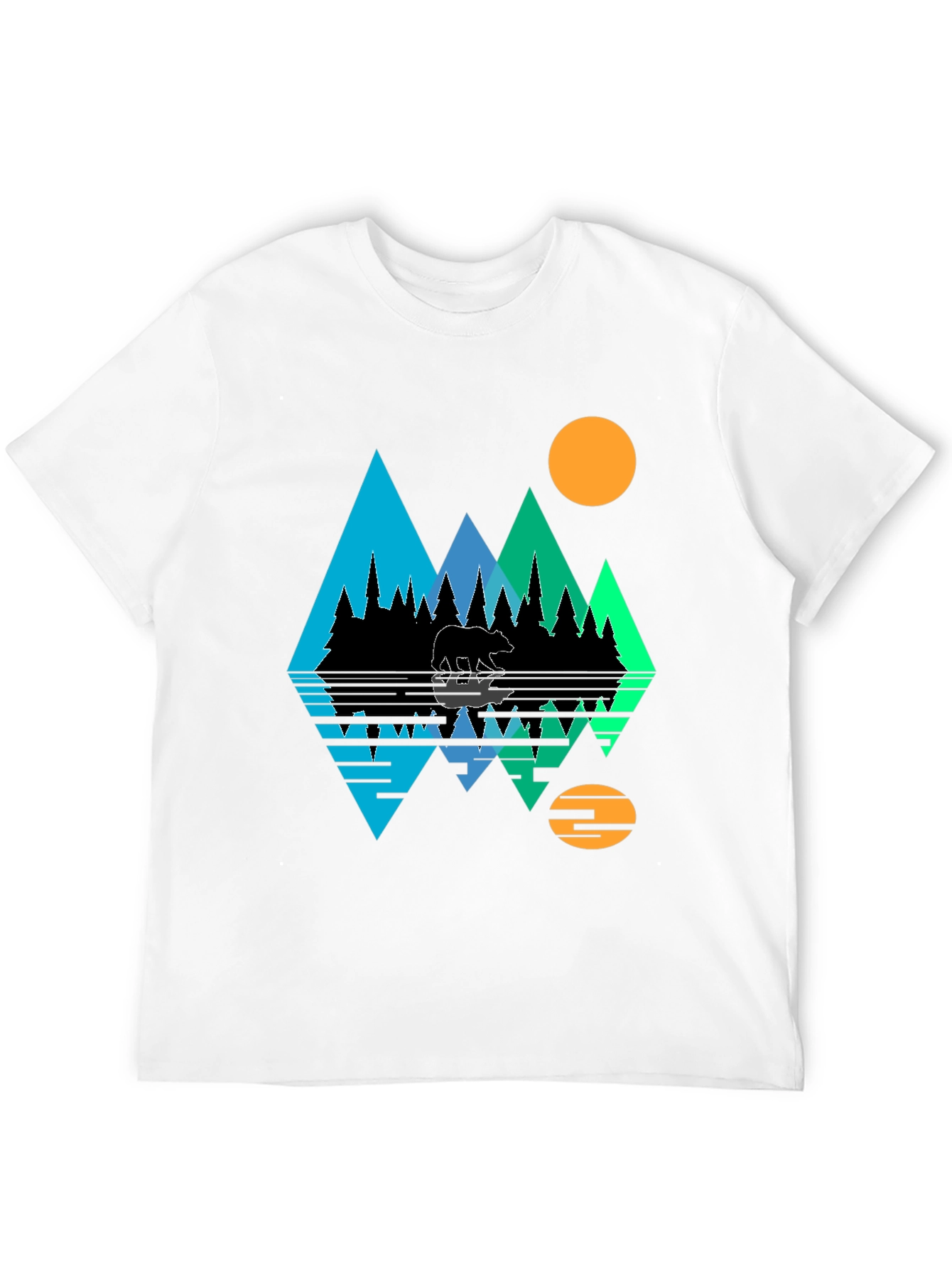 Bear Forest Reflective Graphic T-Shirt