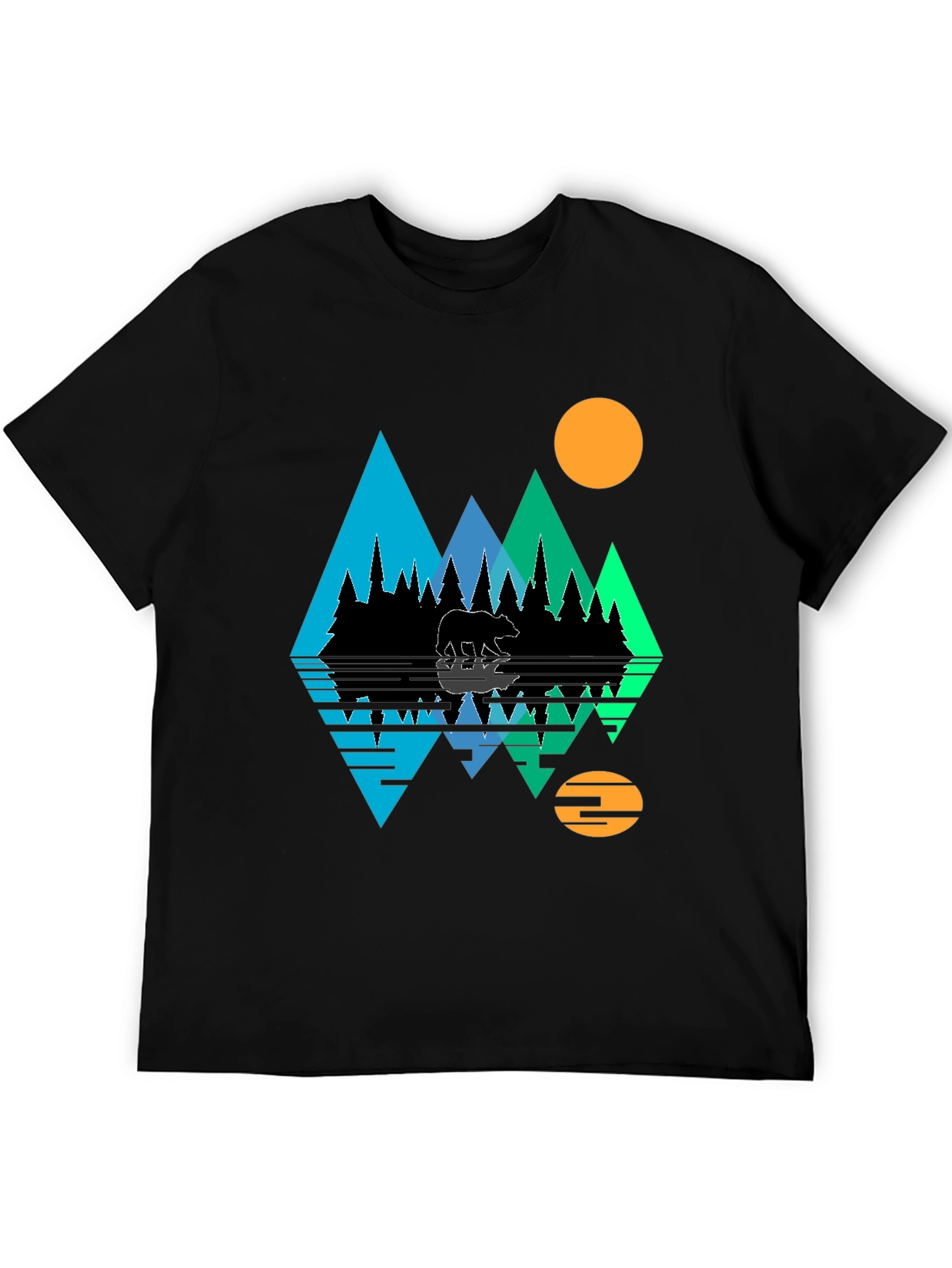 Bear Forest Reflective Graphic T-Shirt