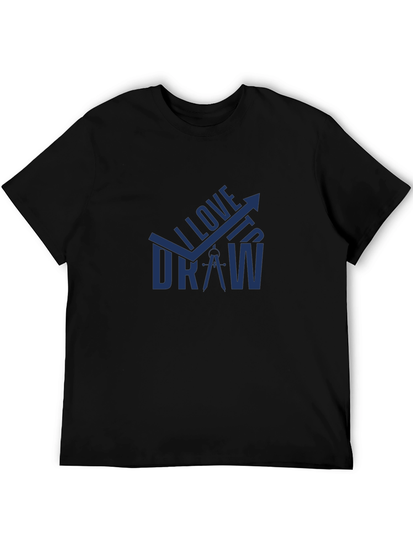 I Love to Draw Black T-Shirt - Creative Design