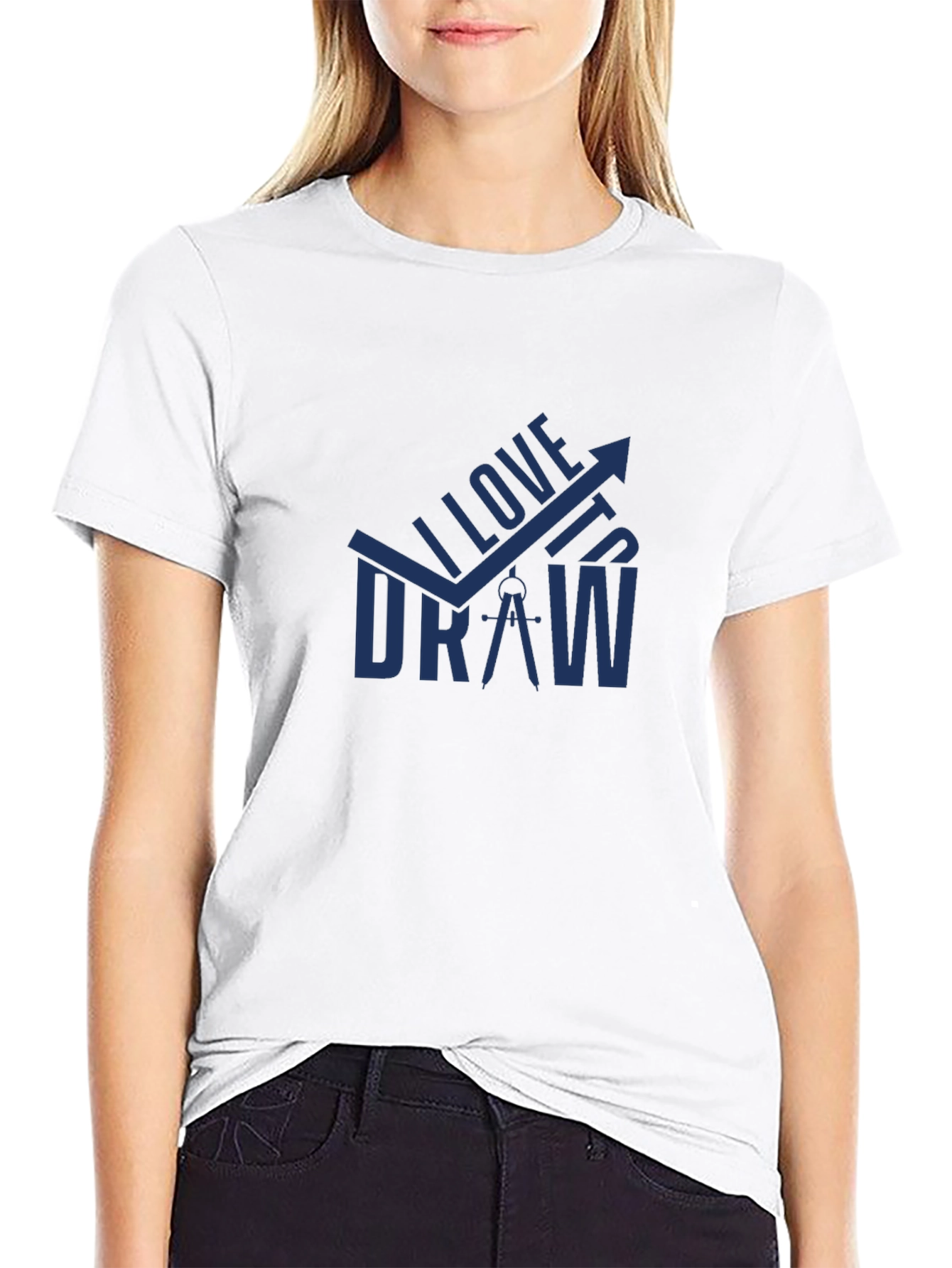 I Love to Draw Black T-Shirt - Creative Design