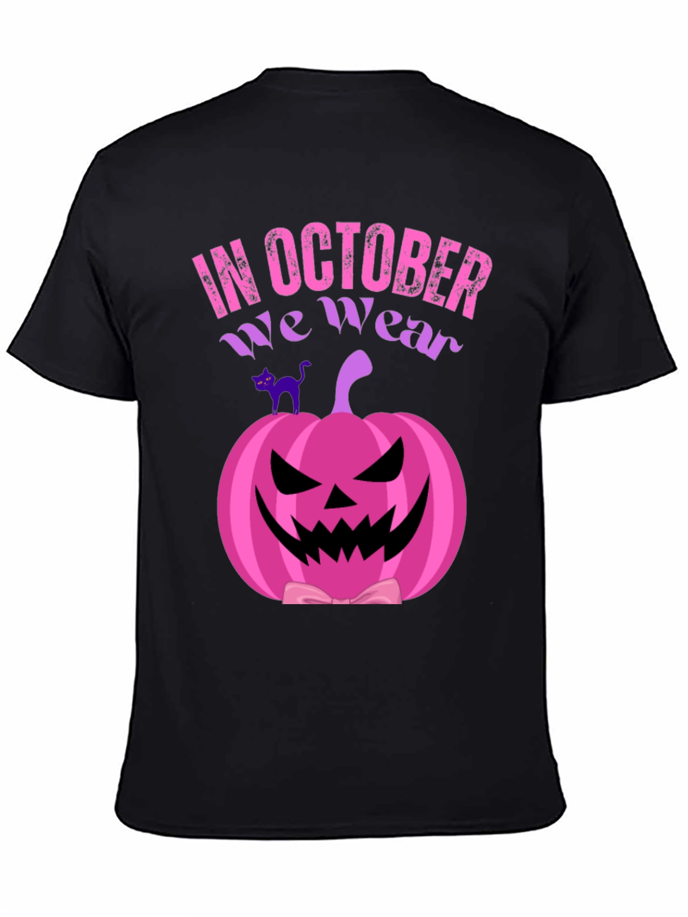 In October We Wear Pink Pumpkin Halloween T-Shirt