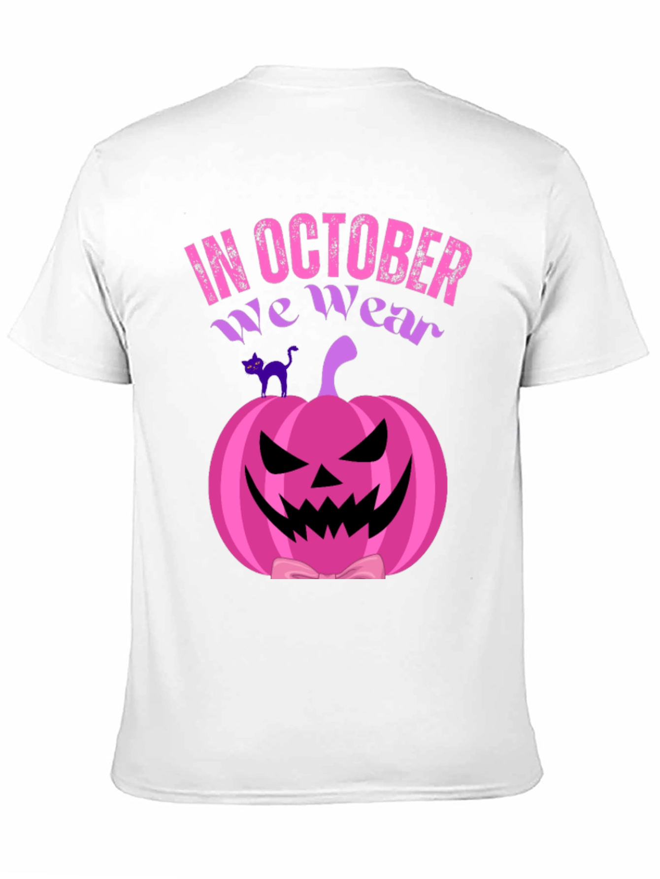 In October We Wear Pink Pumpkin Halloween T-Shirt