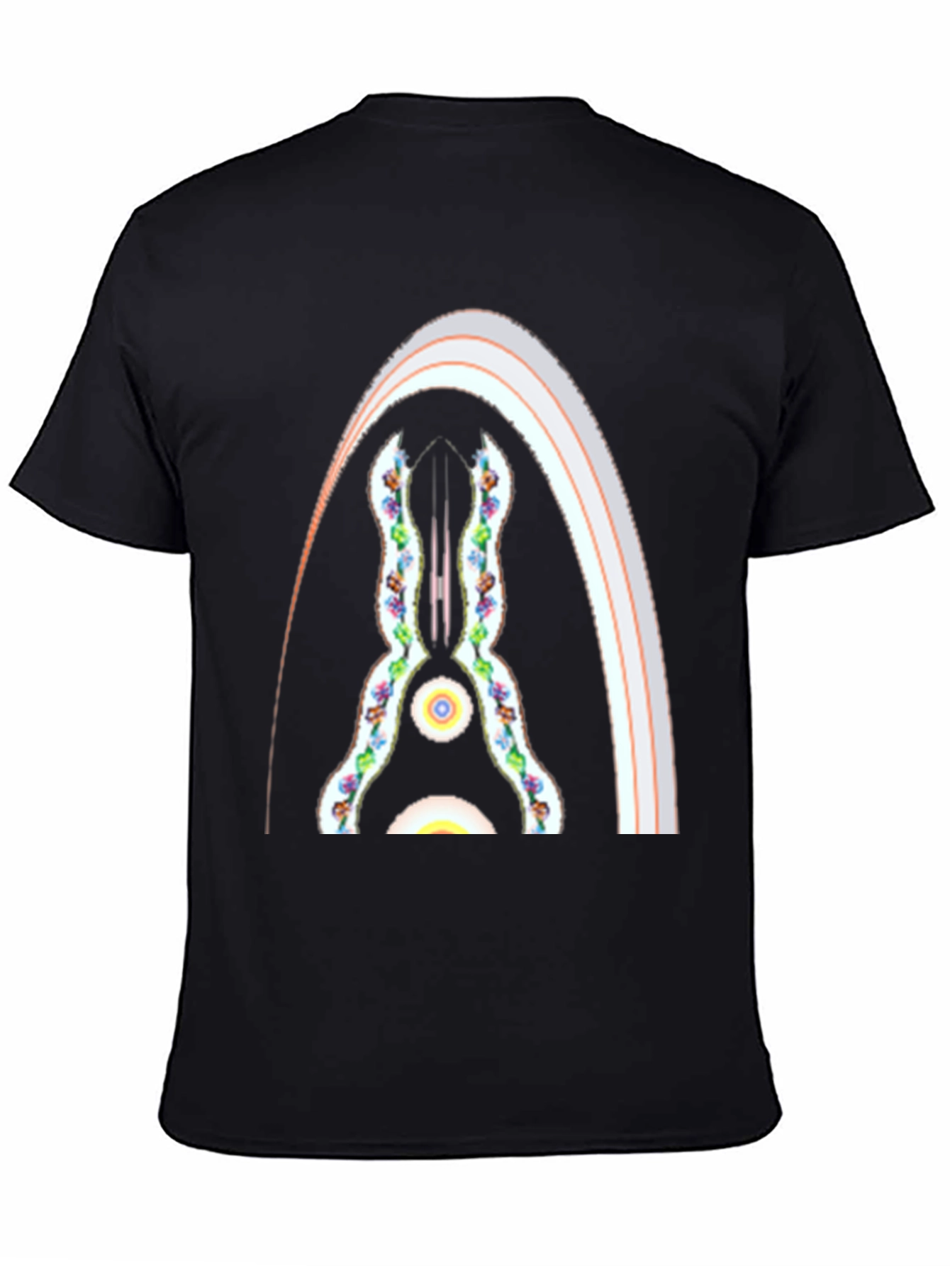Abstract Archway Graphic Tee - Black Cotton Blend