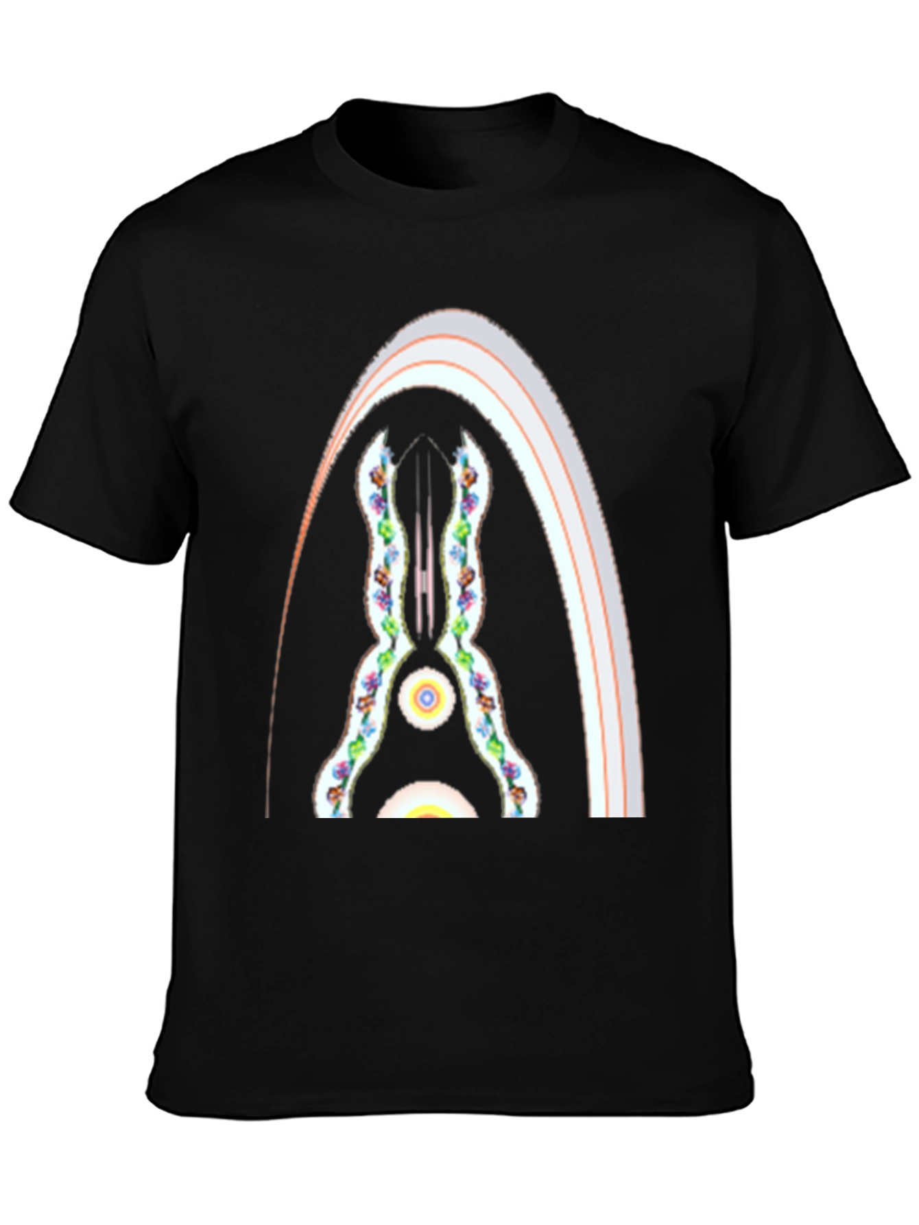 Abstract Archway Graphic Tee - Black Cotton Blend