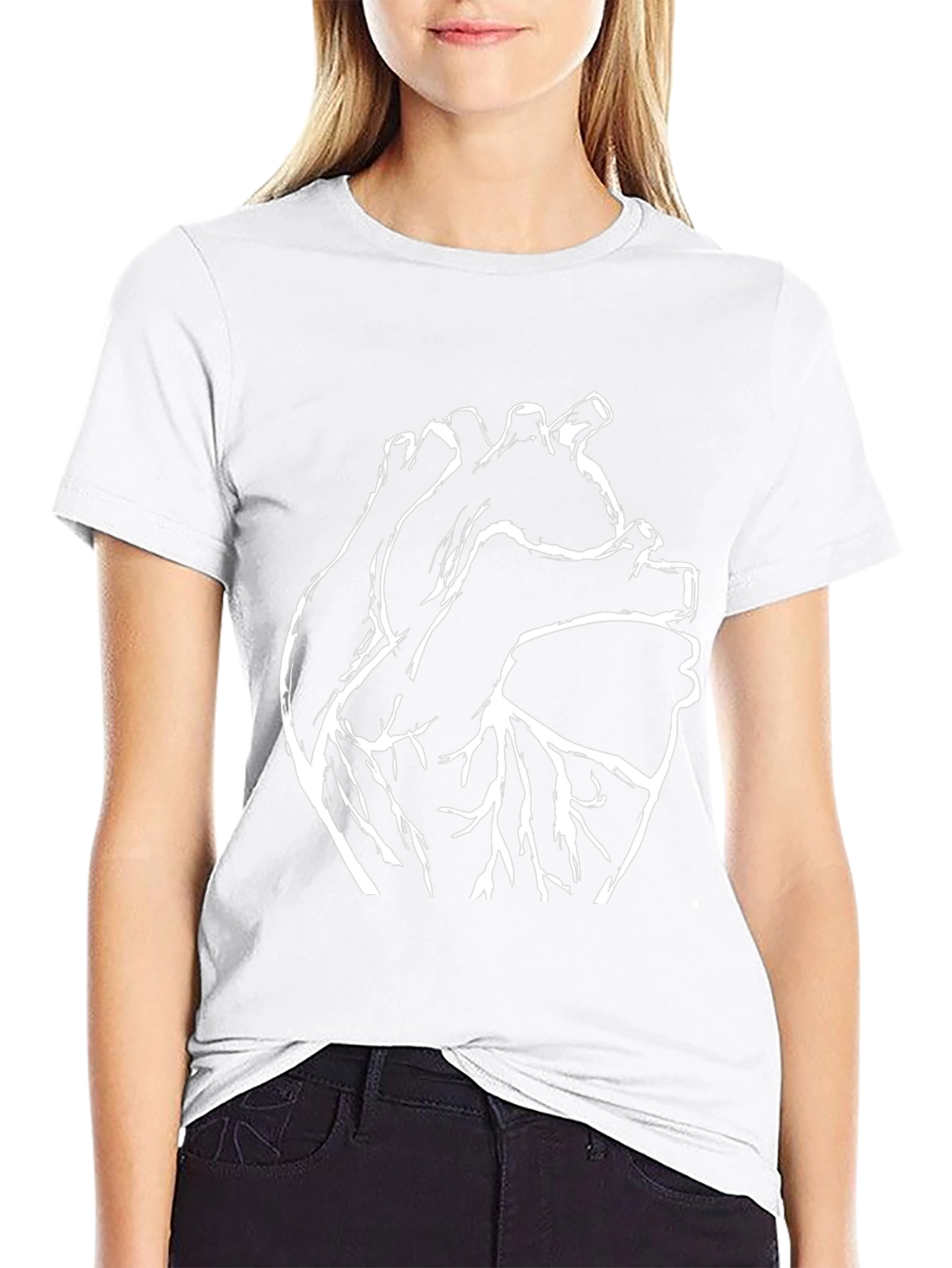 Anatomical Heart Graphic T-Shirt - Black