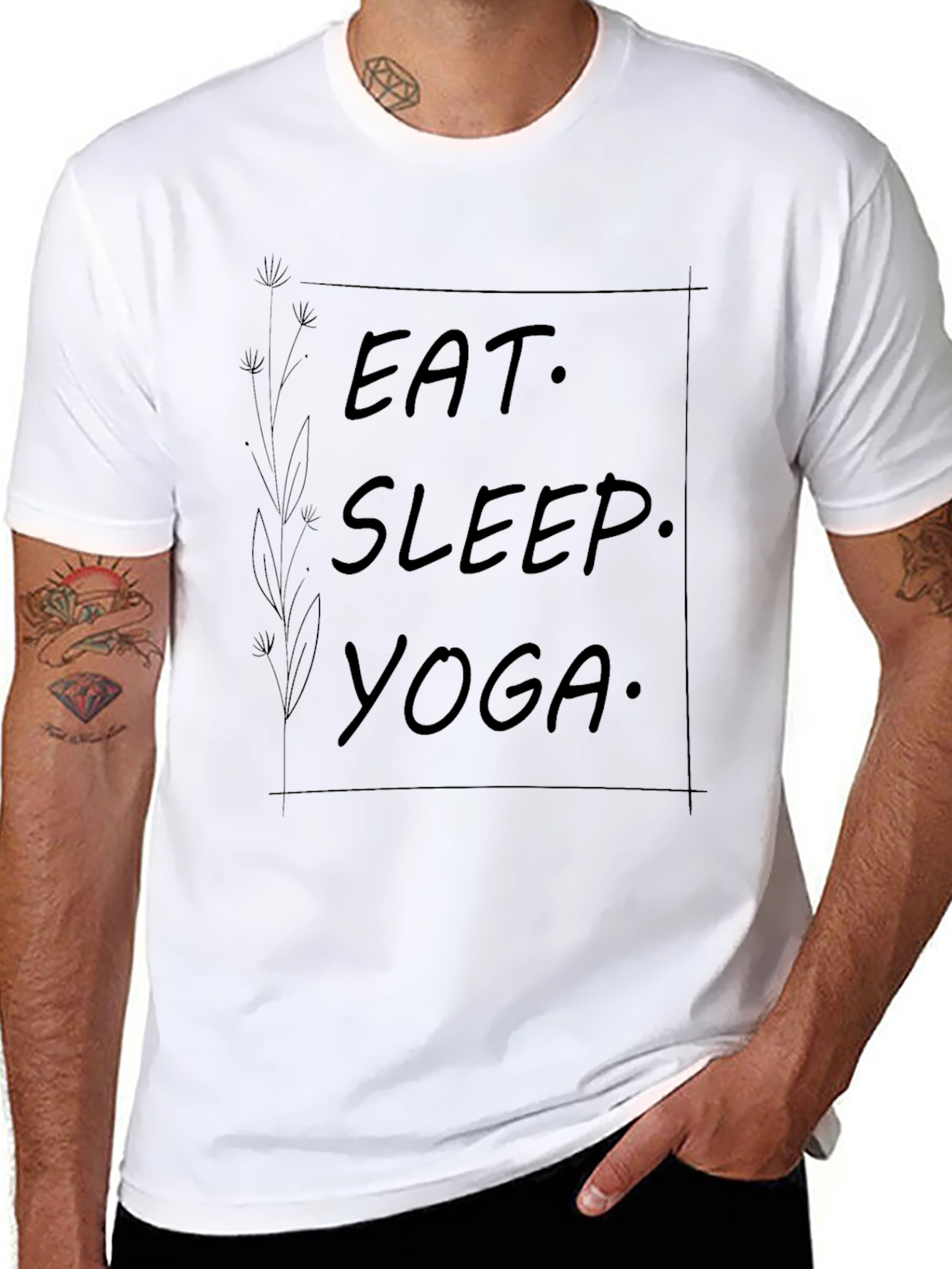 Eat Sleep Yoga Black Graphic Tee - Unisex