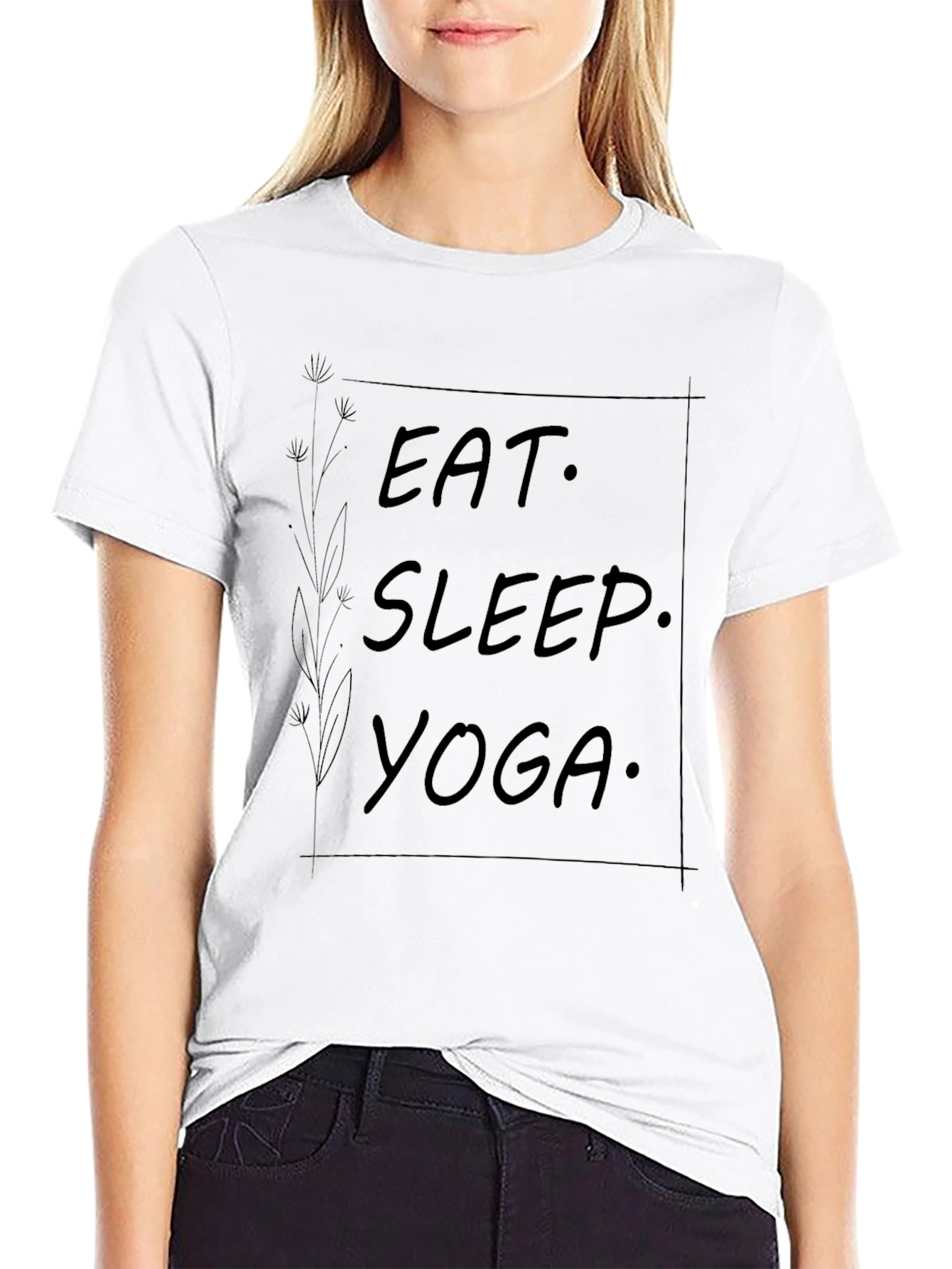 Eat Sleep Yoga Black Graphic Tee - Unisex