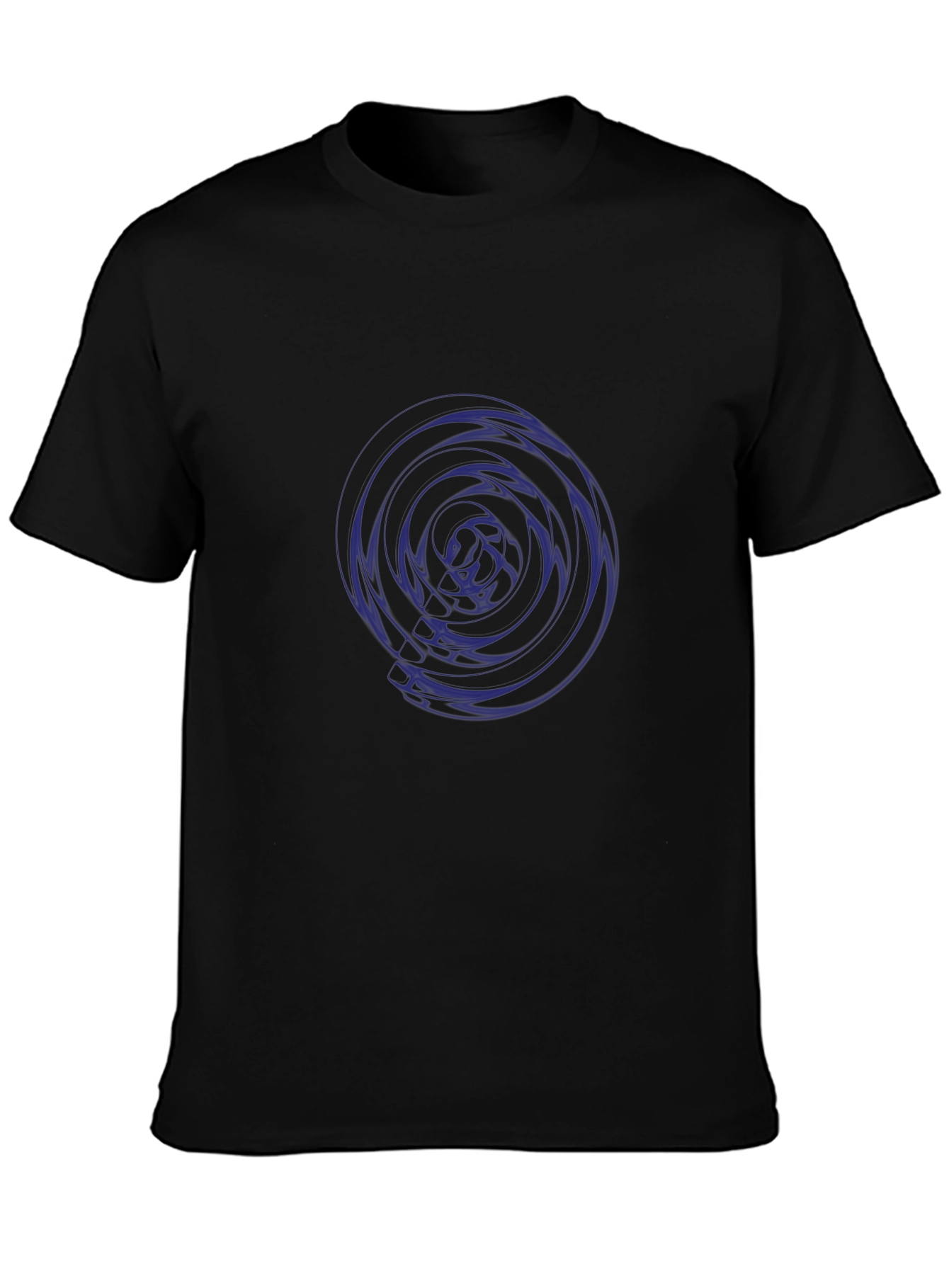 Abstract Swirl Graphic Tee - Stylish Mens Black T-Shirt