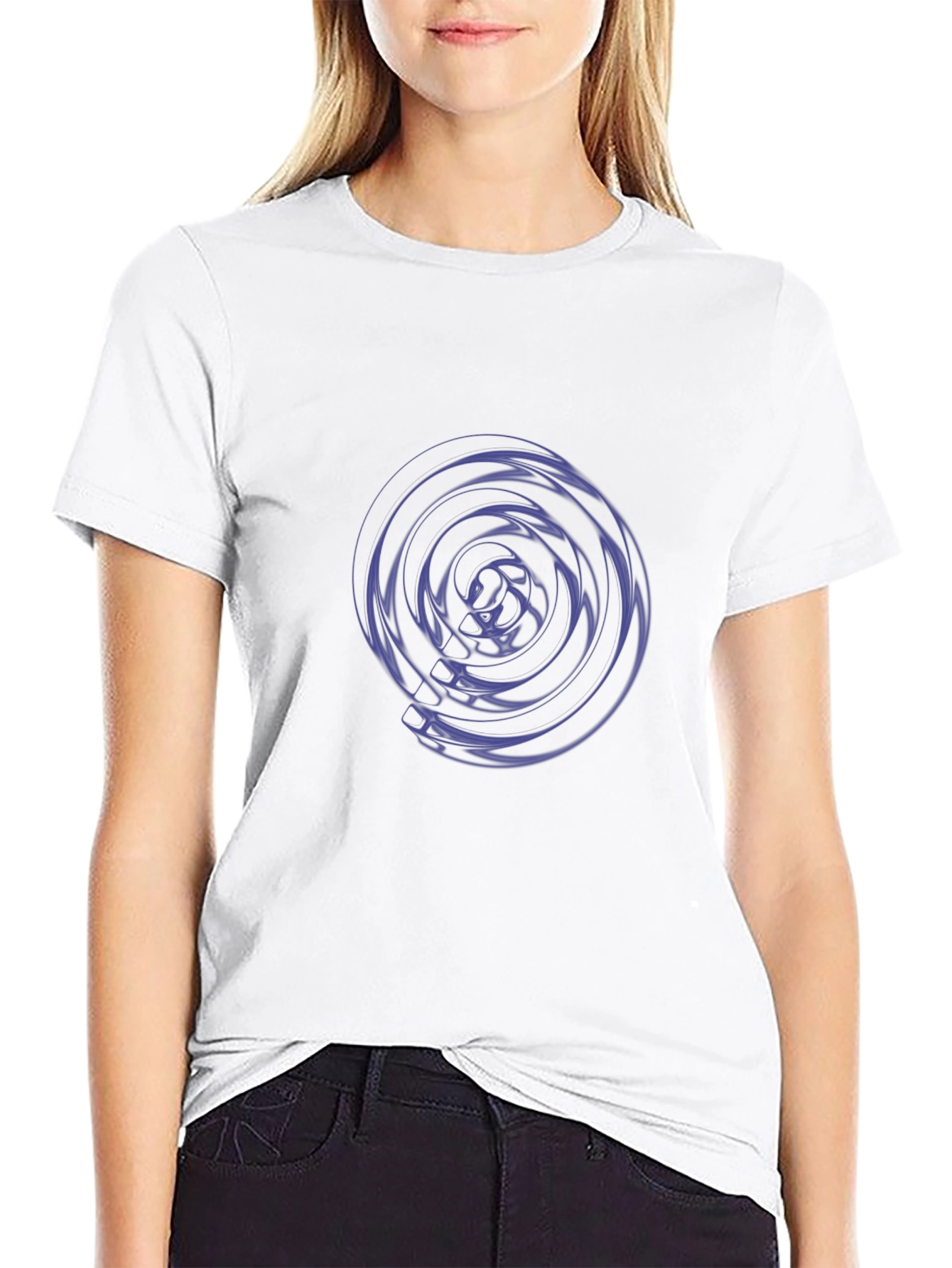 Abstract Swirl Graphic Tee - Stylish Mens Black T-Shirt