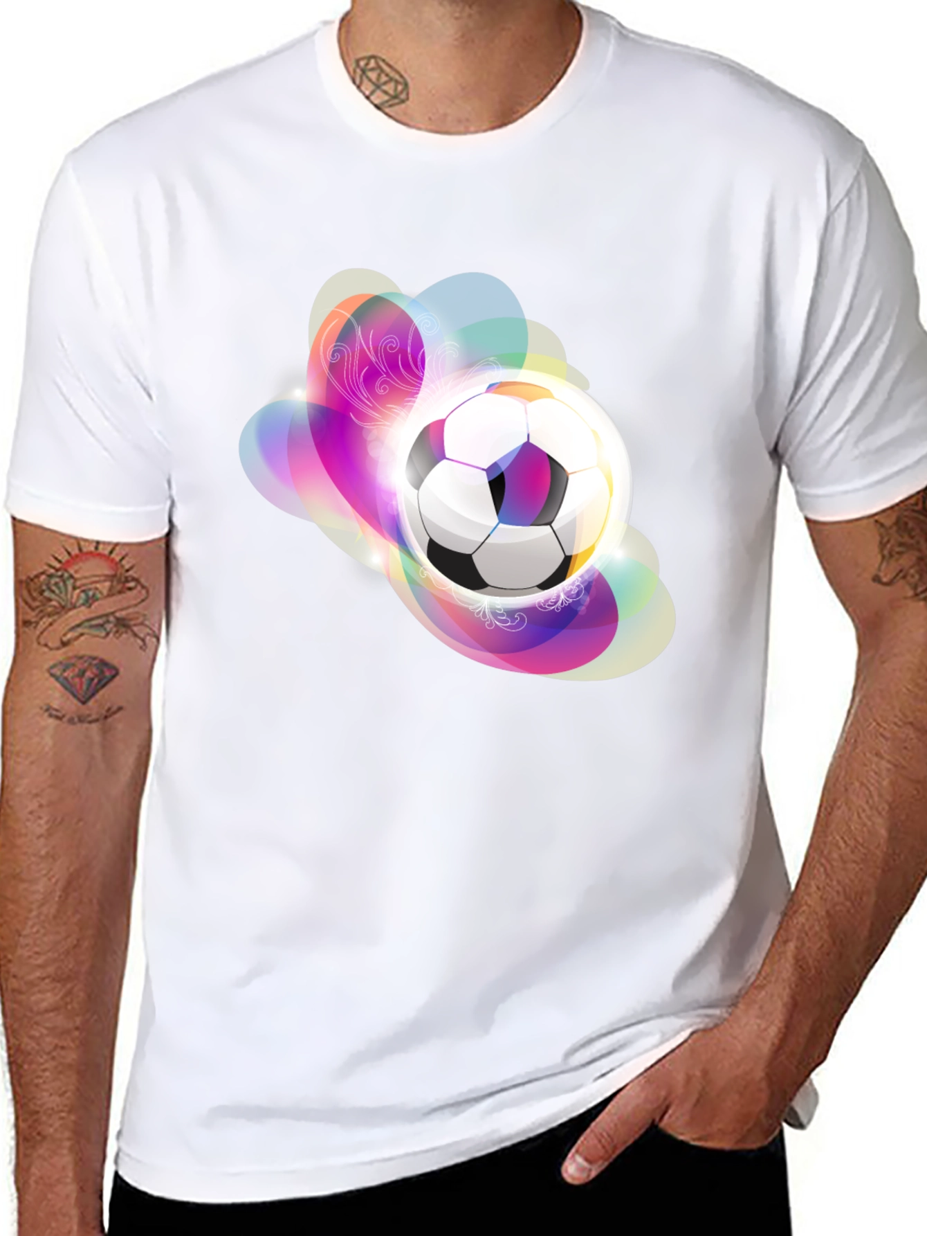 Soccer Ball Graphic Black T-Shirt