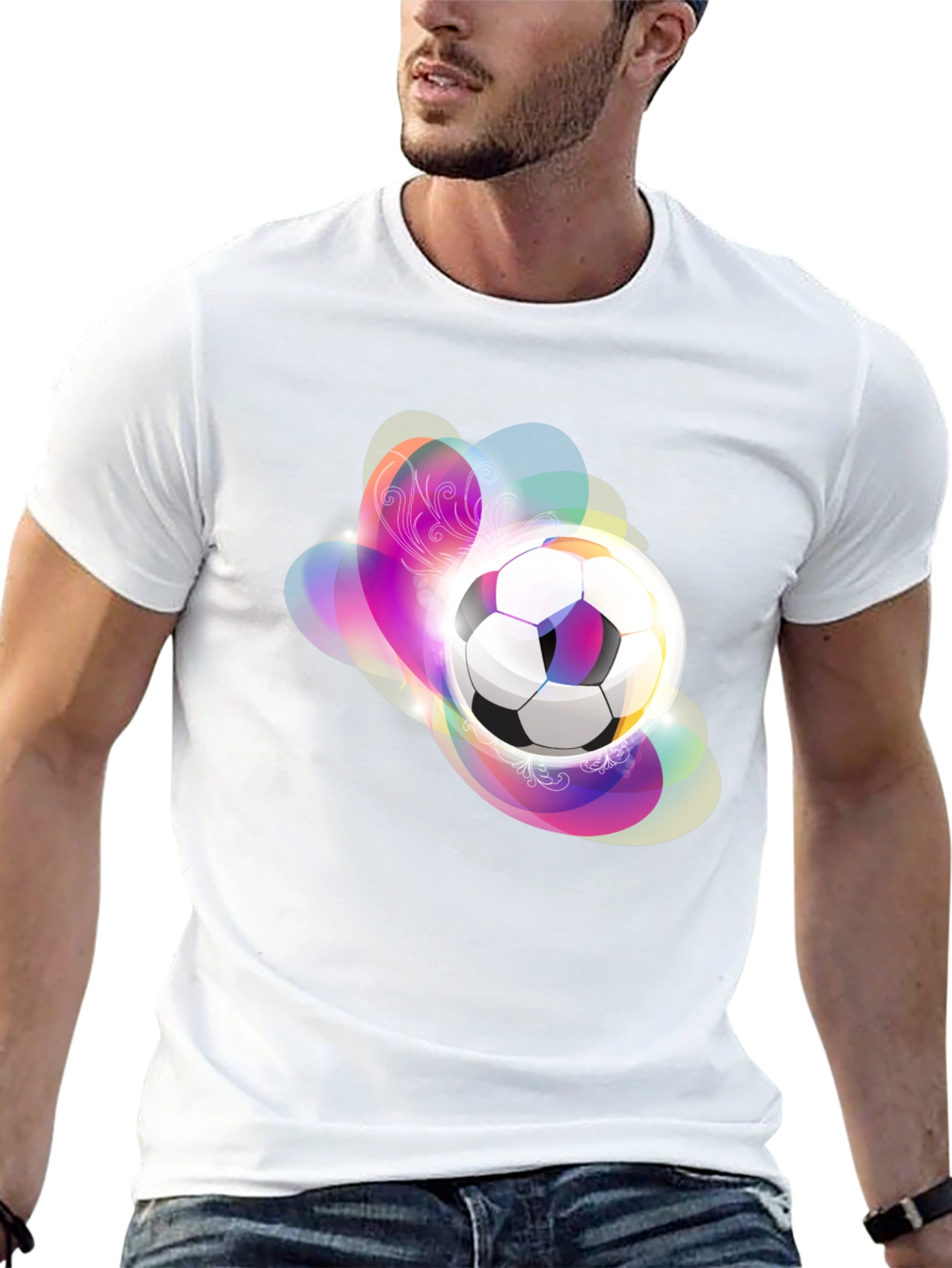 Soccer Ball Graphic Black T-Shirt