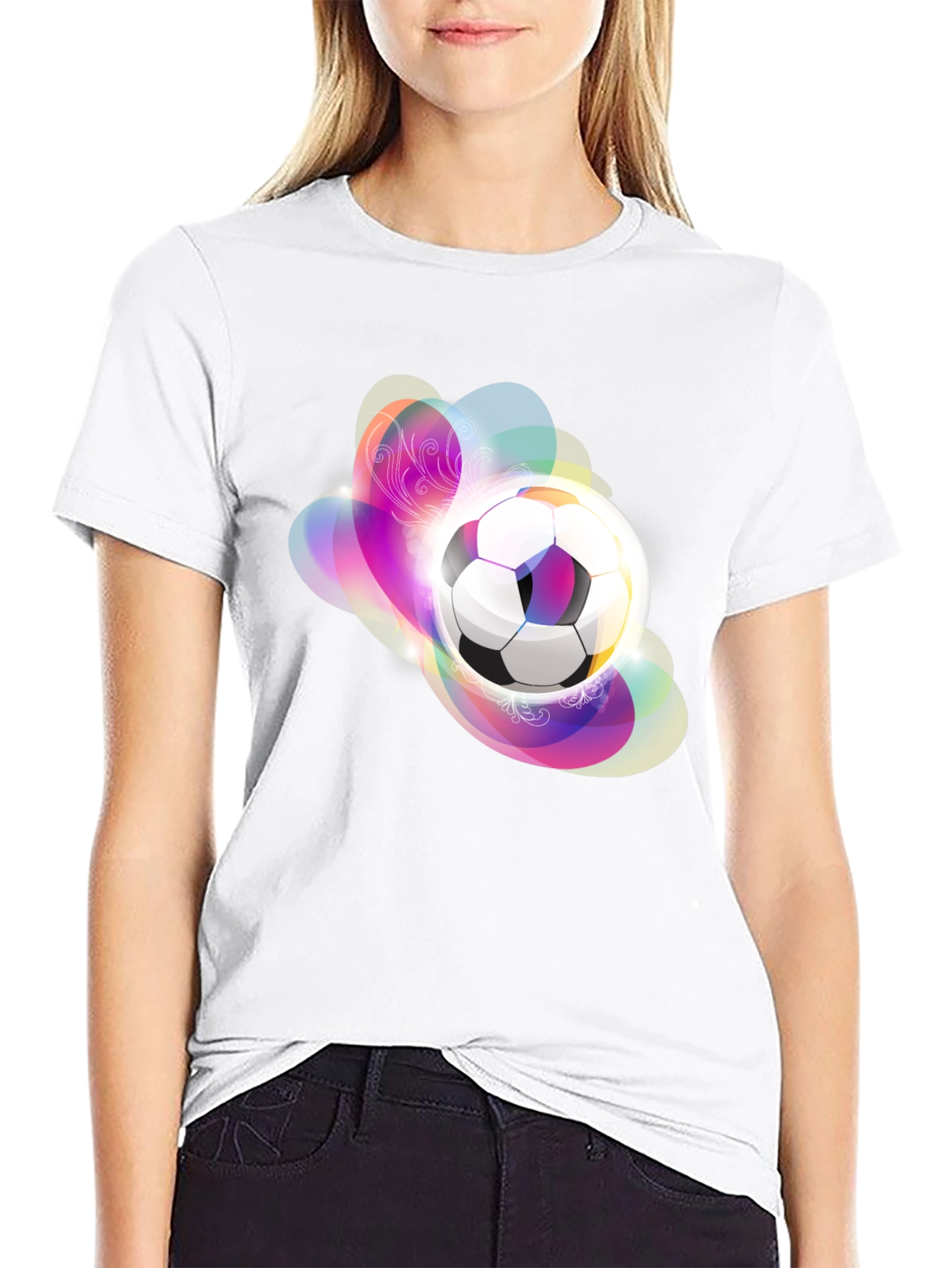 Soccer Ball Graphic Black T-Shirt