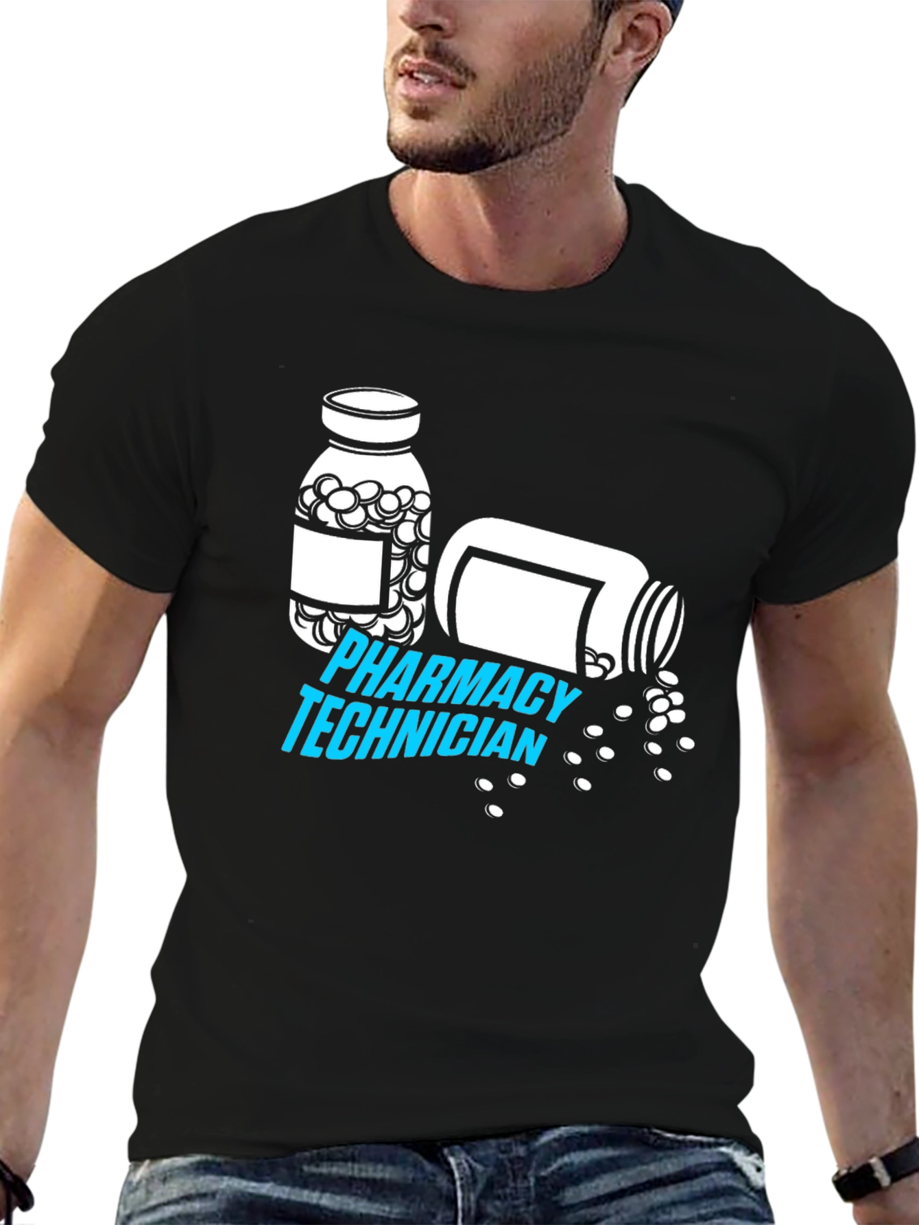 Pharmacy Technician T-Shirt - Pill Bottle Graphic