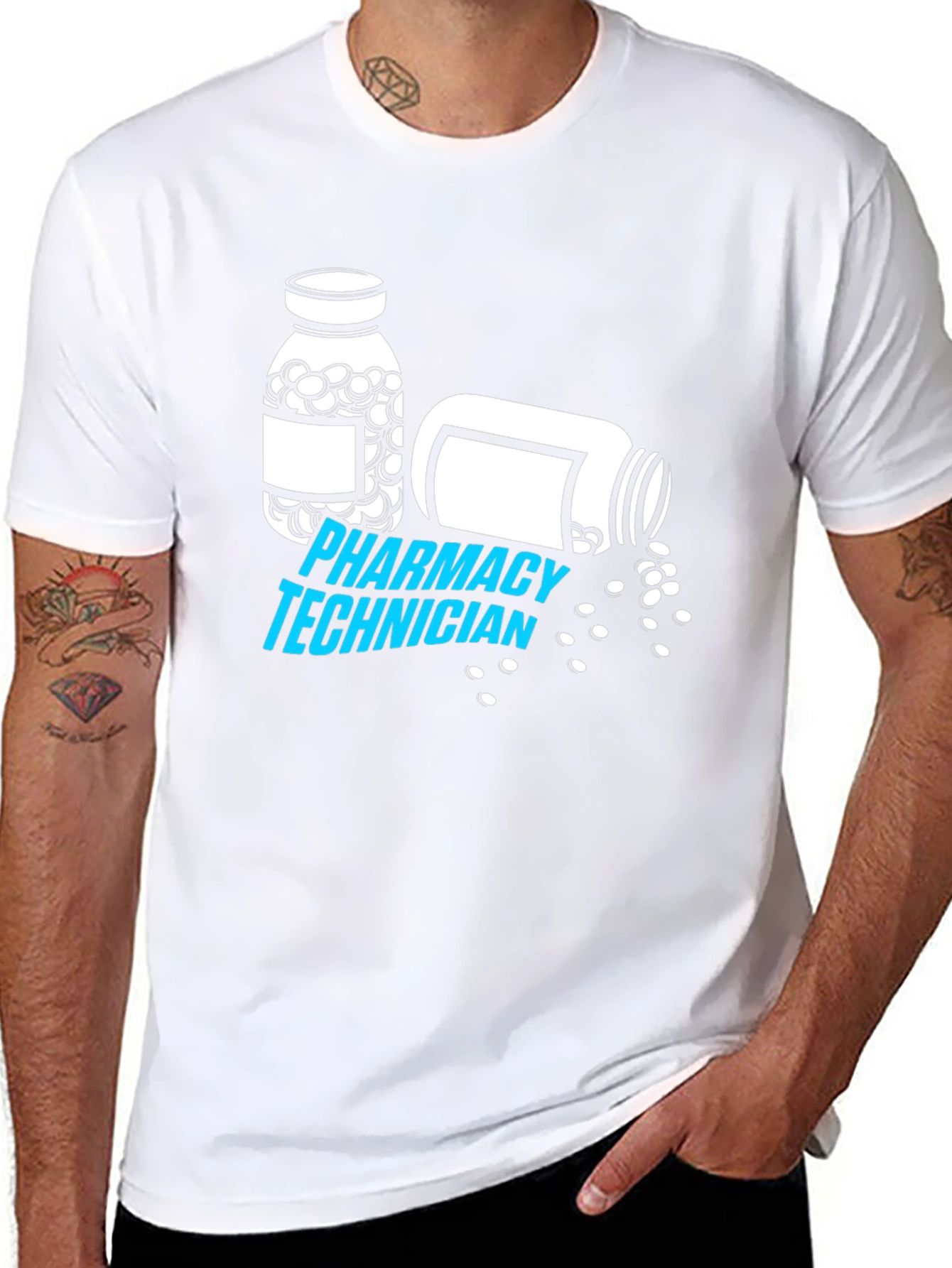 Pharmacy Technician T-Shirt - Pill Bottle Graphic