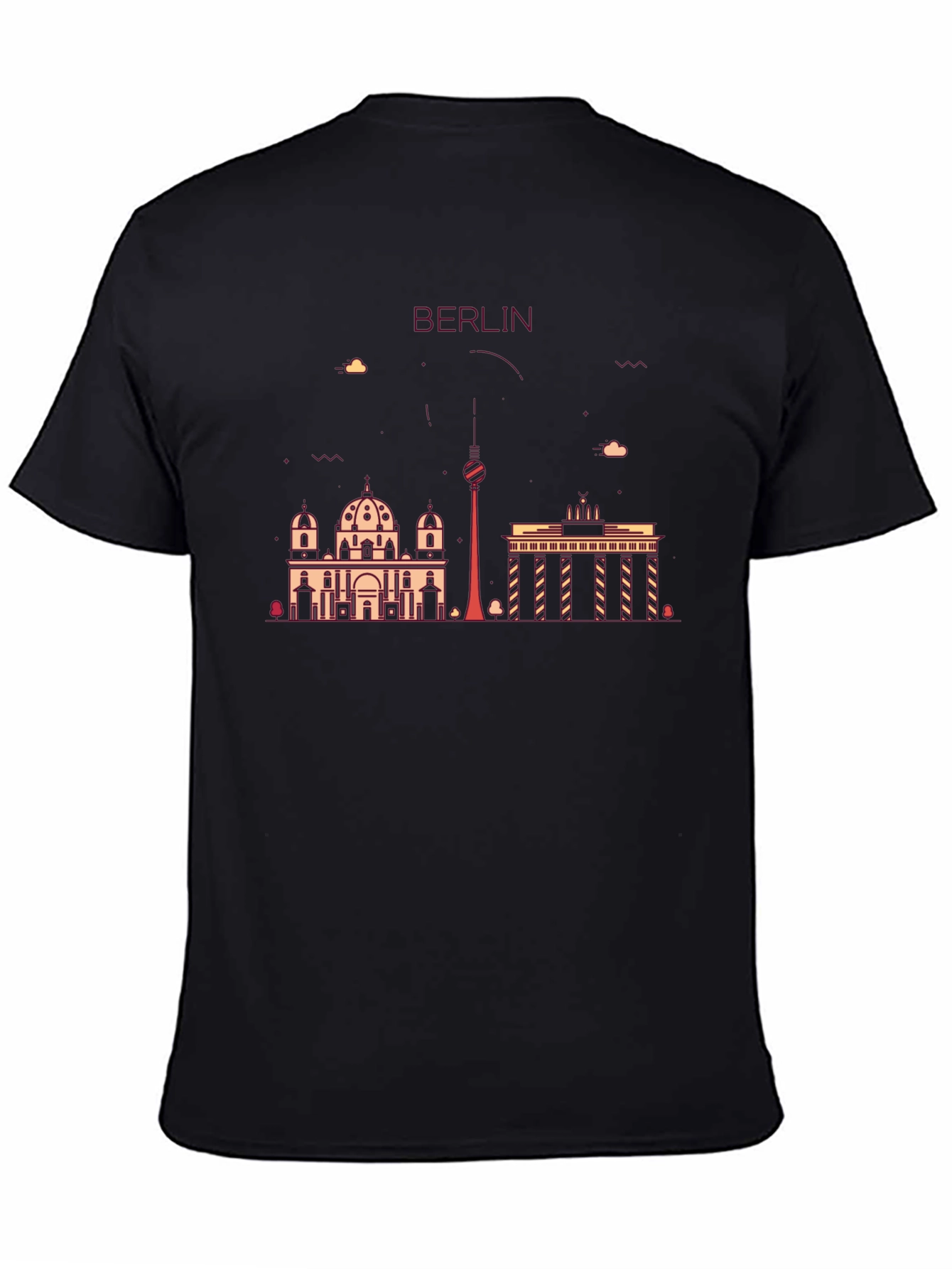 Berlin Skyline Graphic Print Black T-Shirt