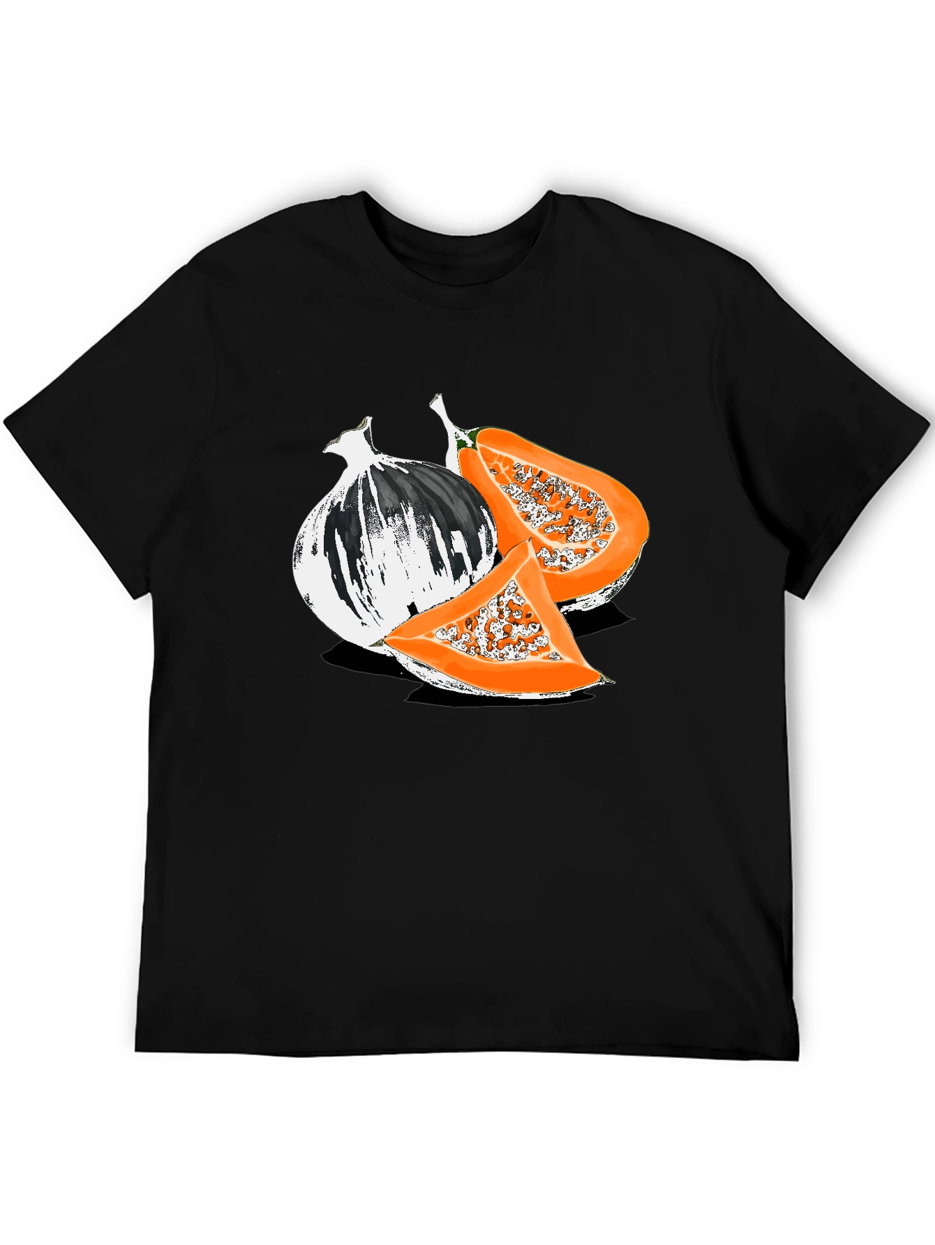 Papaya Graphic Tee - Black Casual T-Shirt