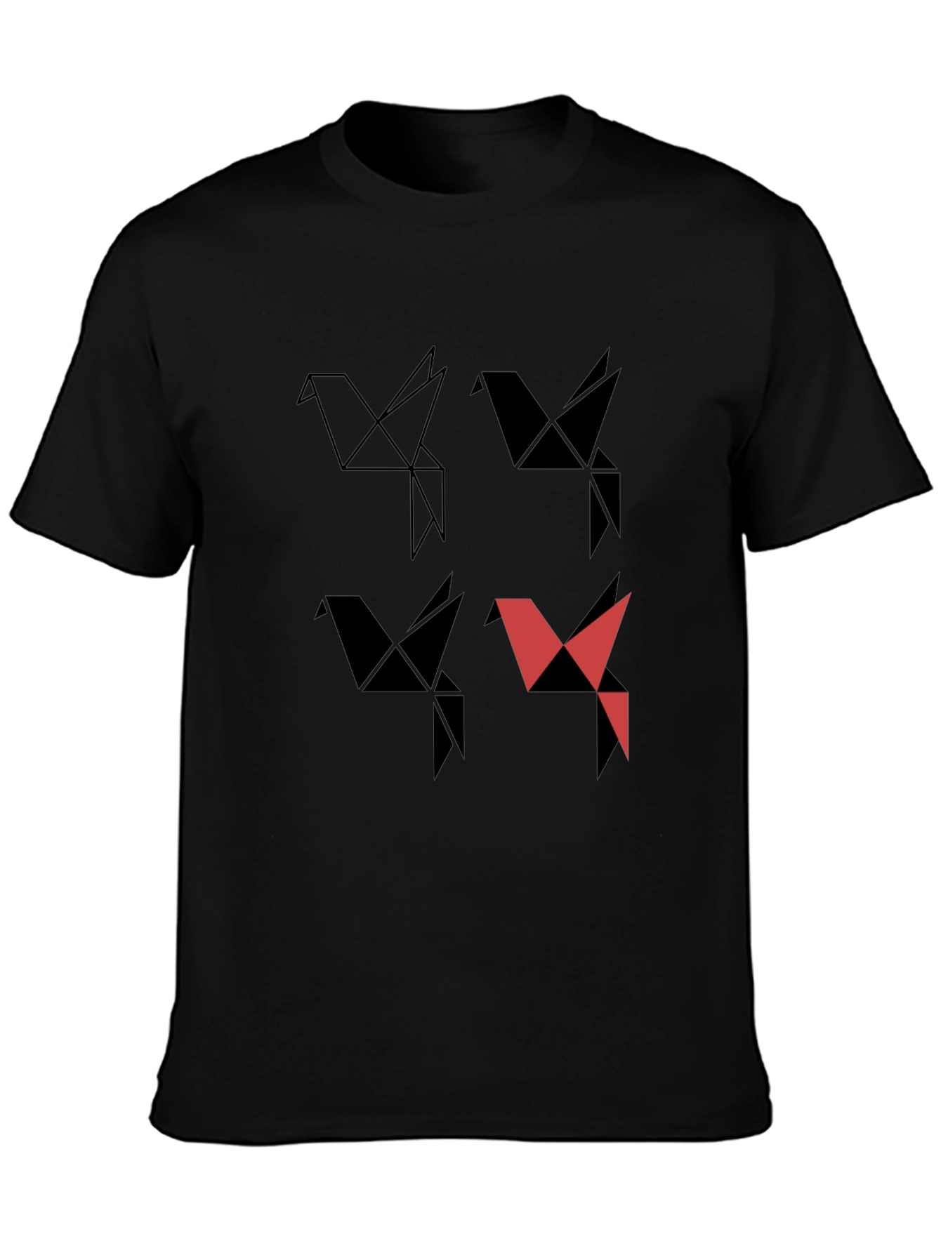Origami Bird Graphic Tee - Modern Casual Style