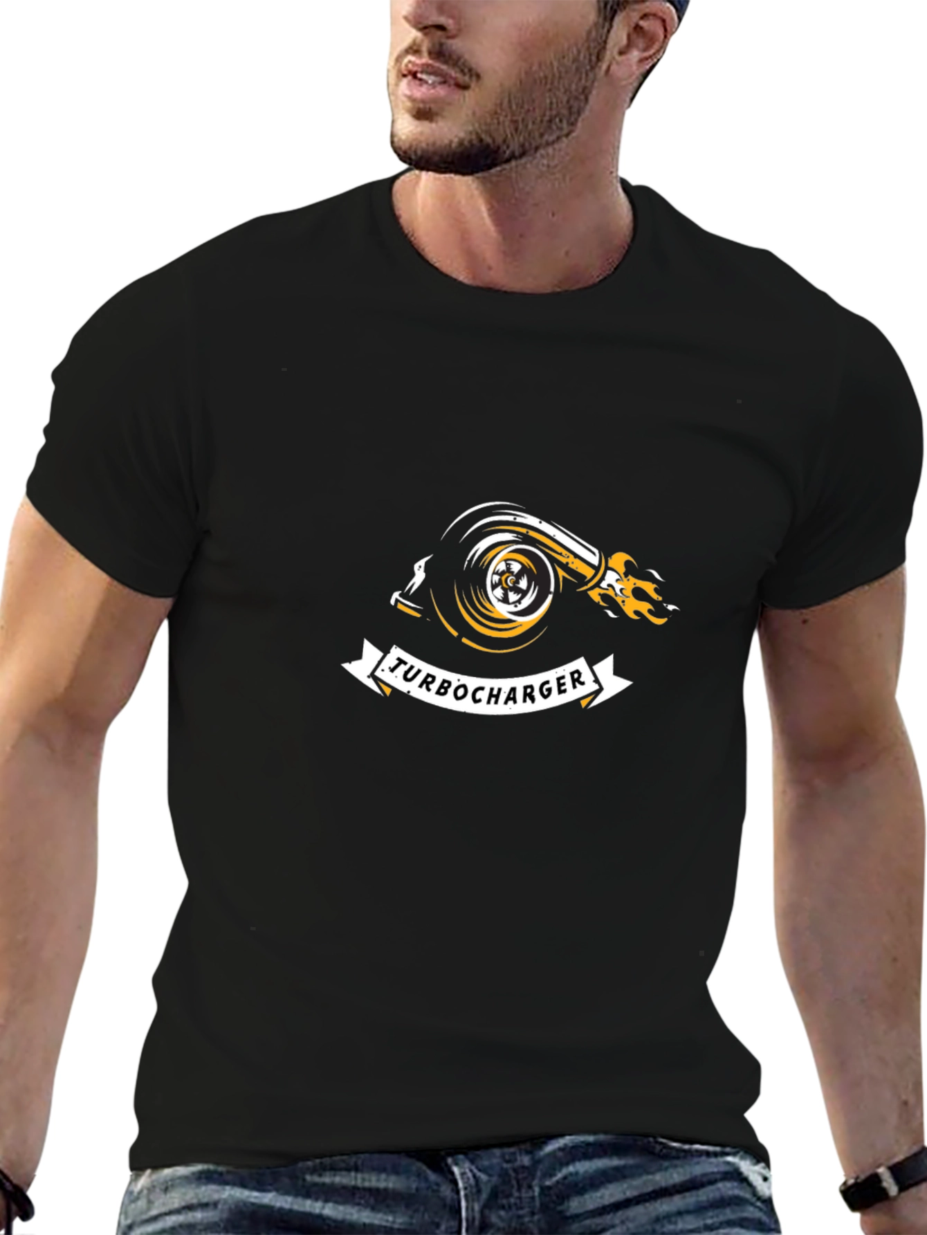 Turbocharger Graphic Tee - Black Cotton Blend