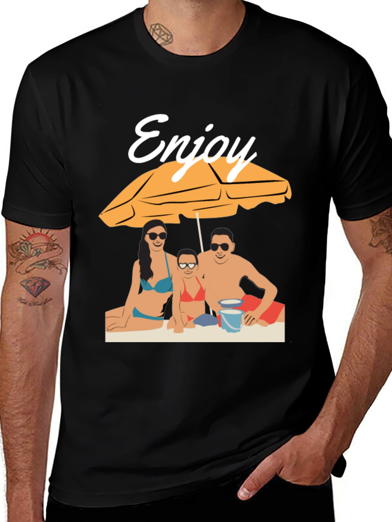 Enjoy Beach Vacation T-Shirt - Black