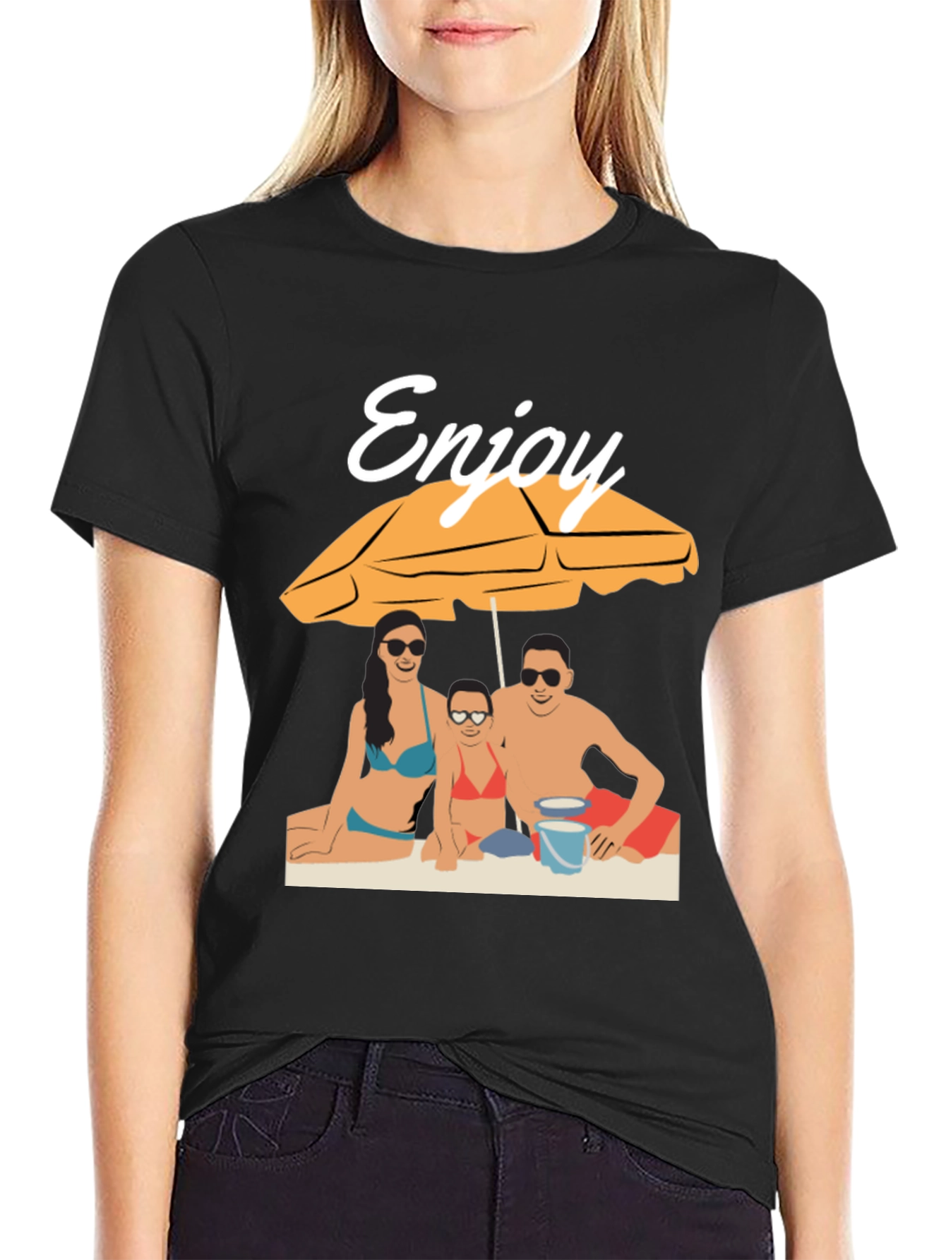 Enjoy Beach Vacation T-Shirt - Black