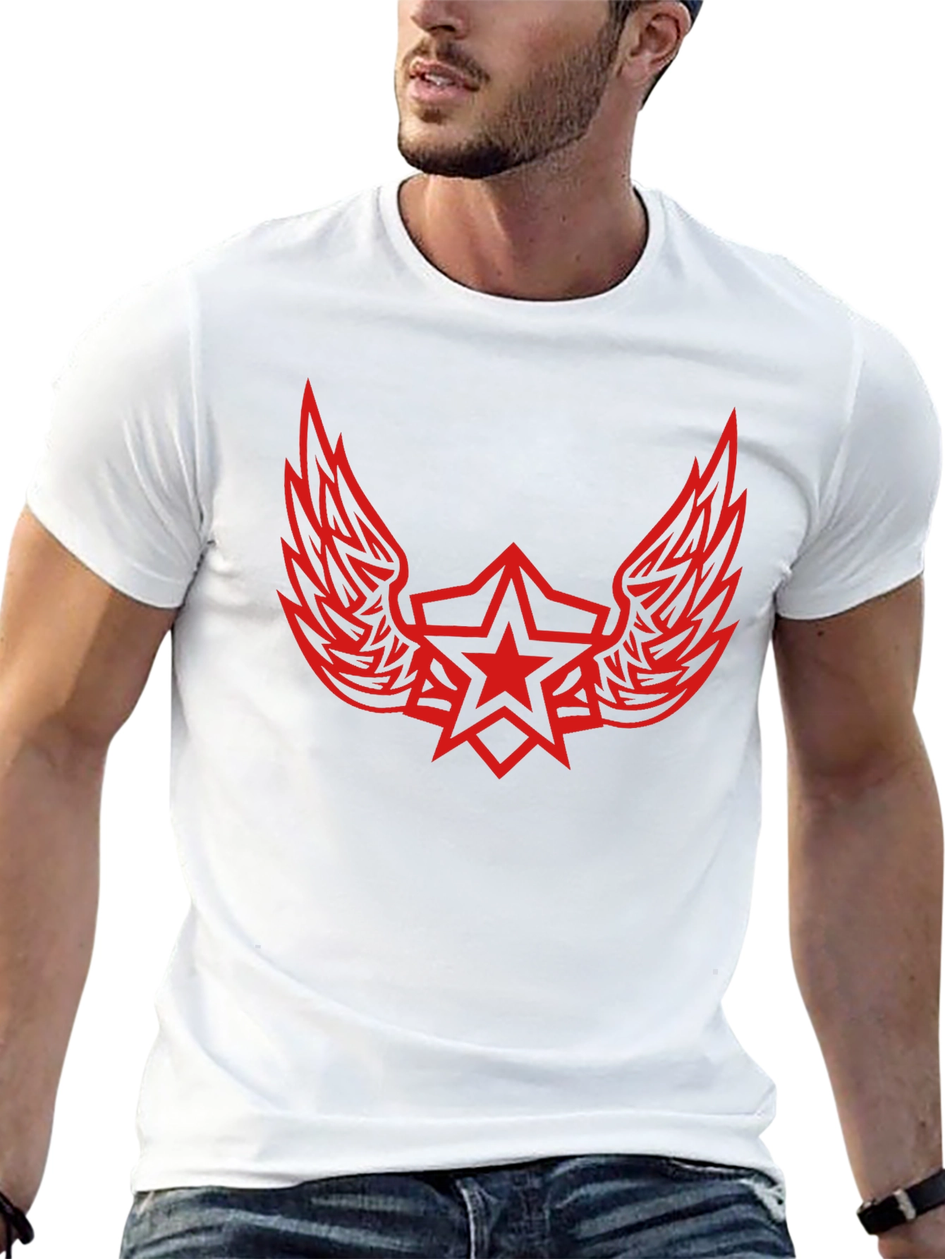 Winged Star Graphic Tee - Black