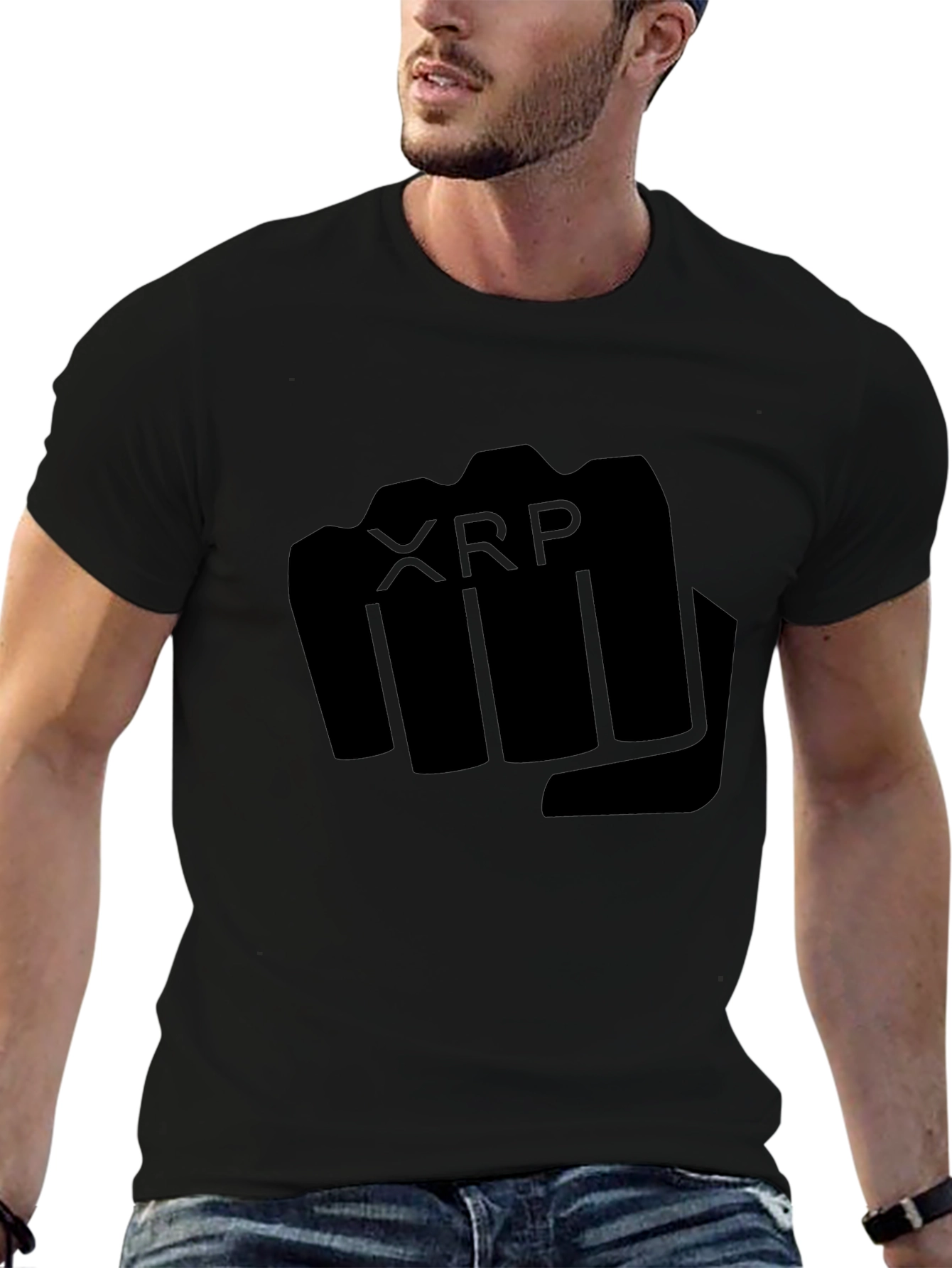 XRP Cryptocurrency Fist Black T-Shirt
