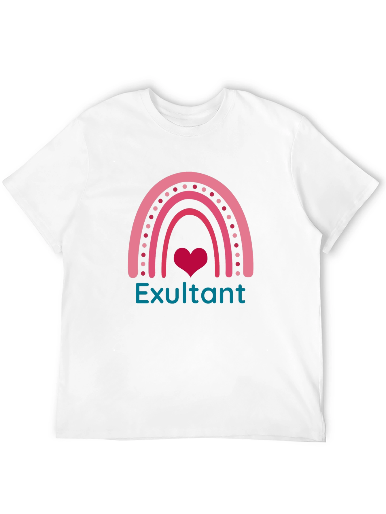 Exultant Rainbow Heart Graphic T-Shirt