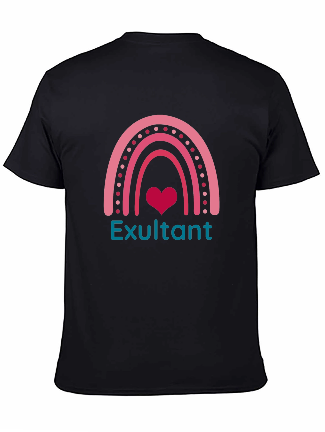 Exultant Rainbow Heart Graphic T-Shirt