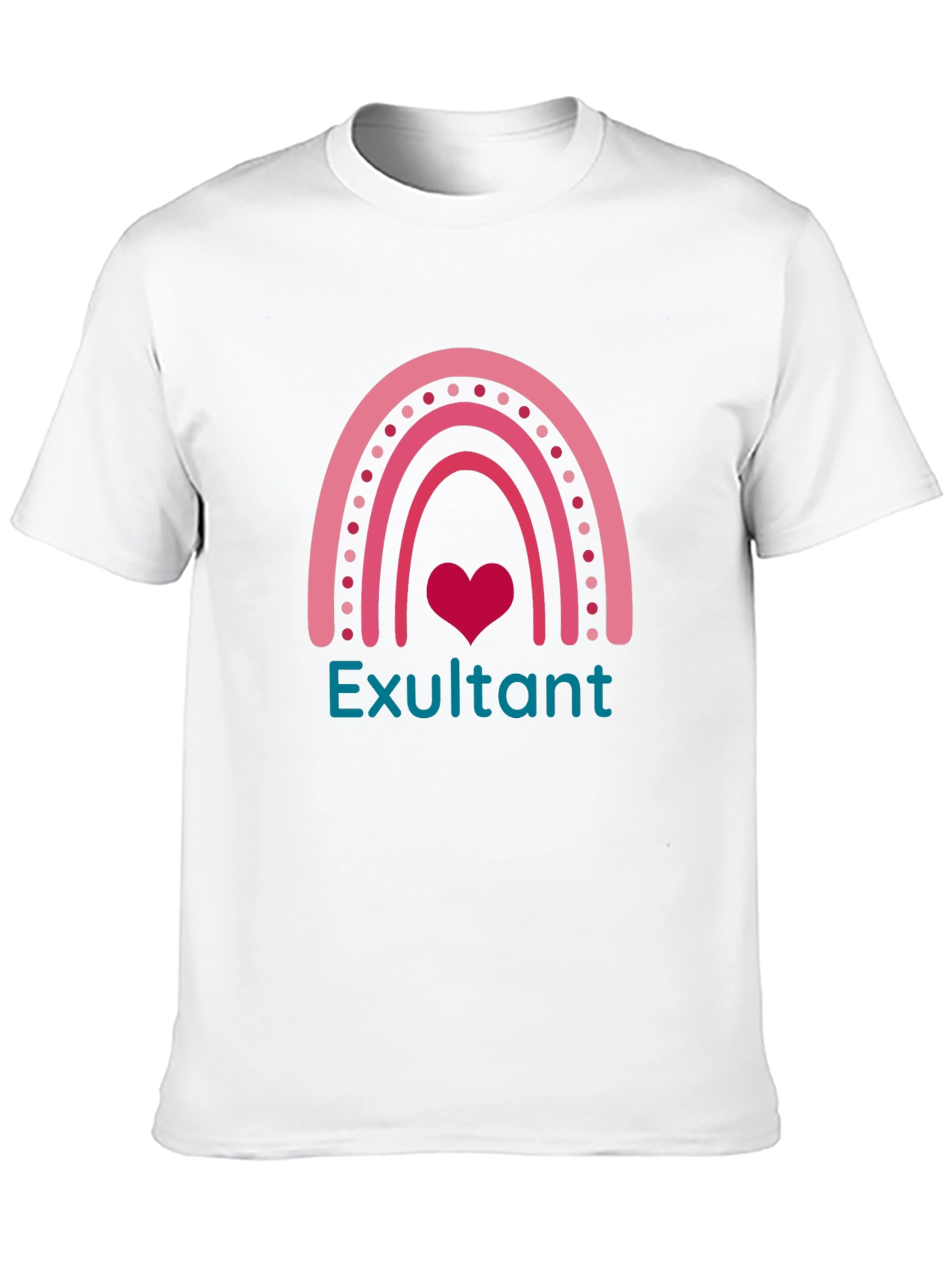 Exultant Rainbow Heart Graphic T-Shirt