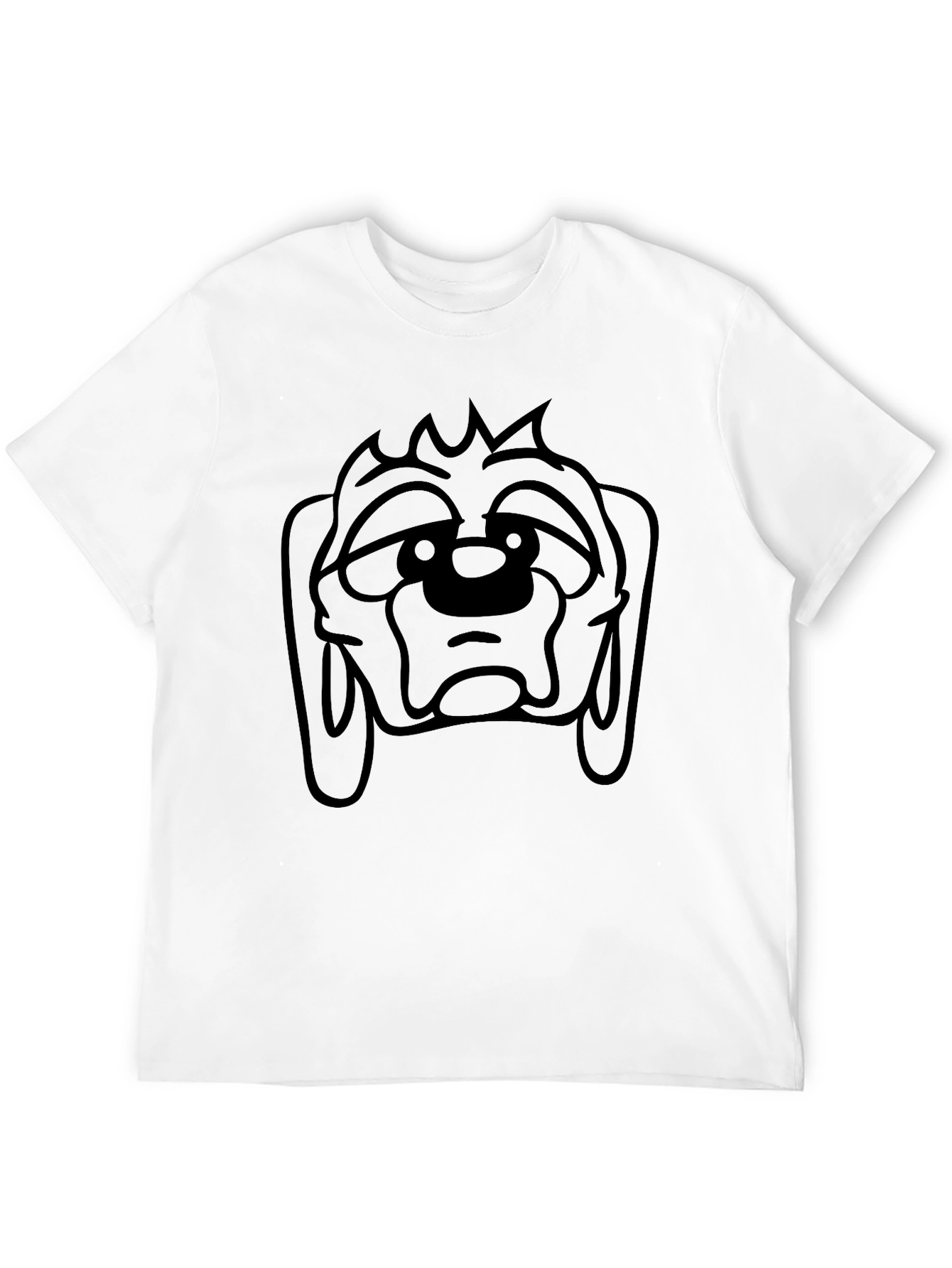 Cartoon Dog Graphic Black T-Shirt