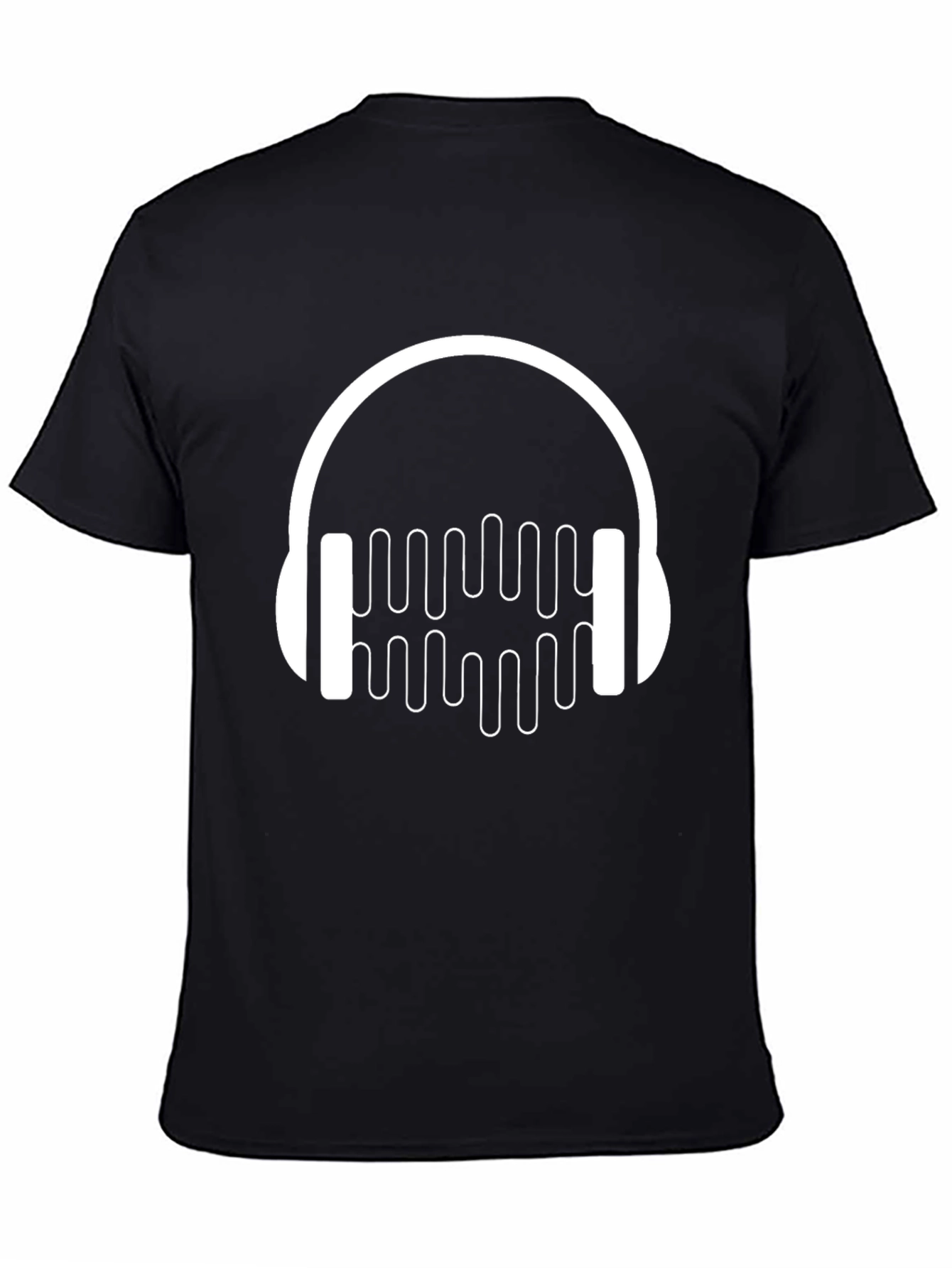 Headphone Music Graphic Black T-Shirt
