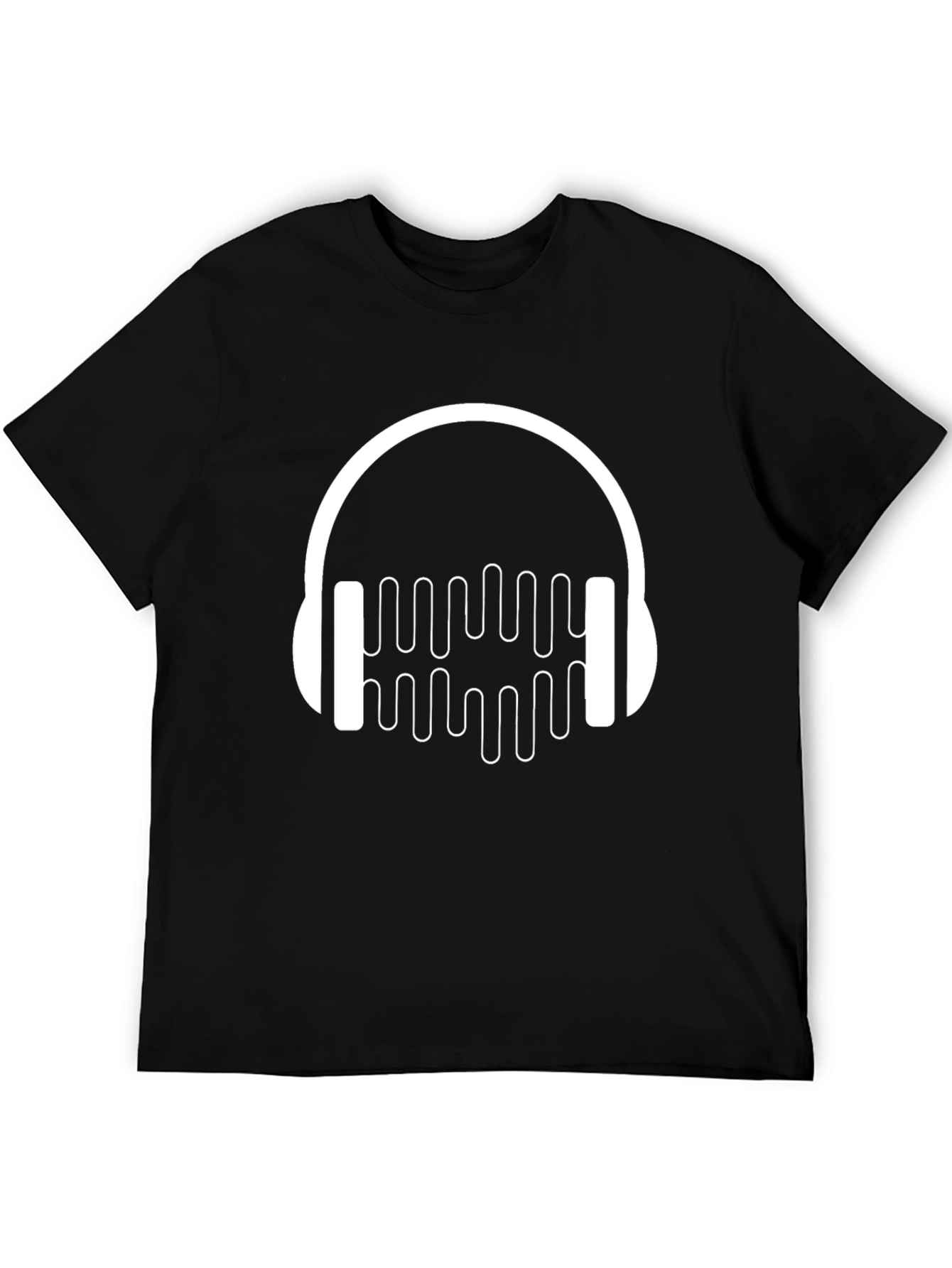 Headphone Music Graphic Black T-Shirt