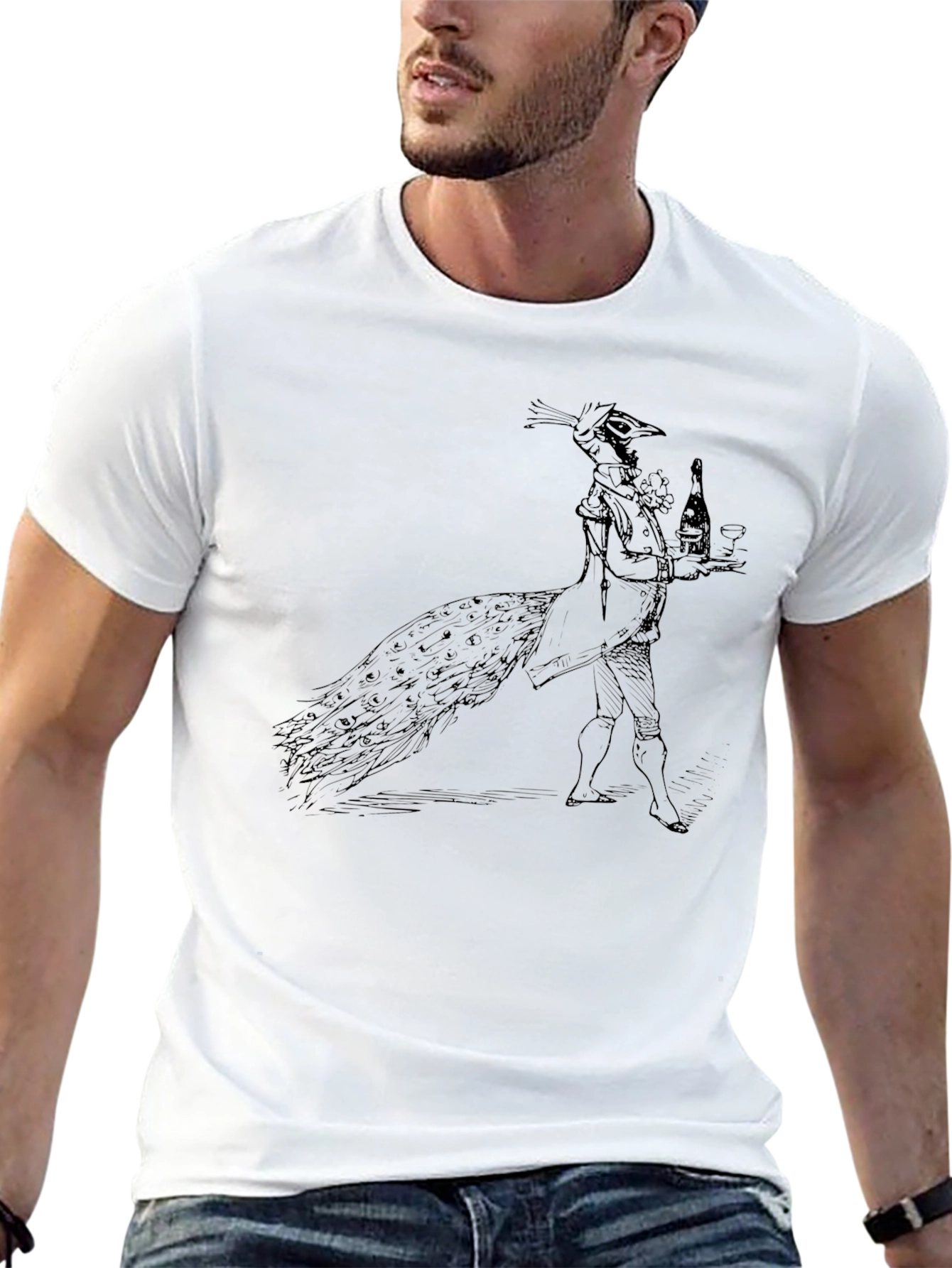 Peacock Butler Black T-Shirt