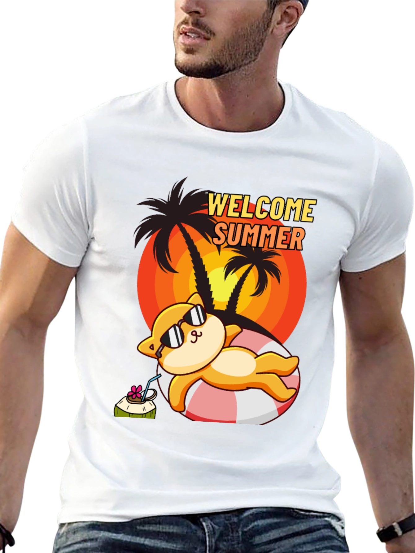 Welcome Summer Cat T-Shirt