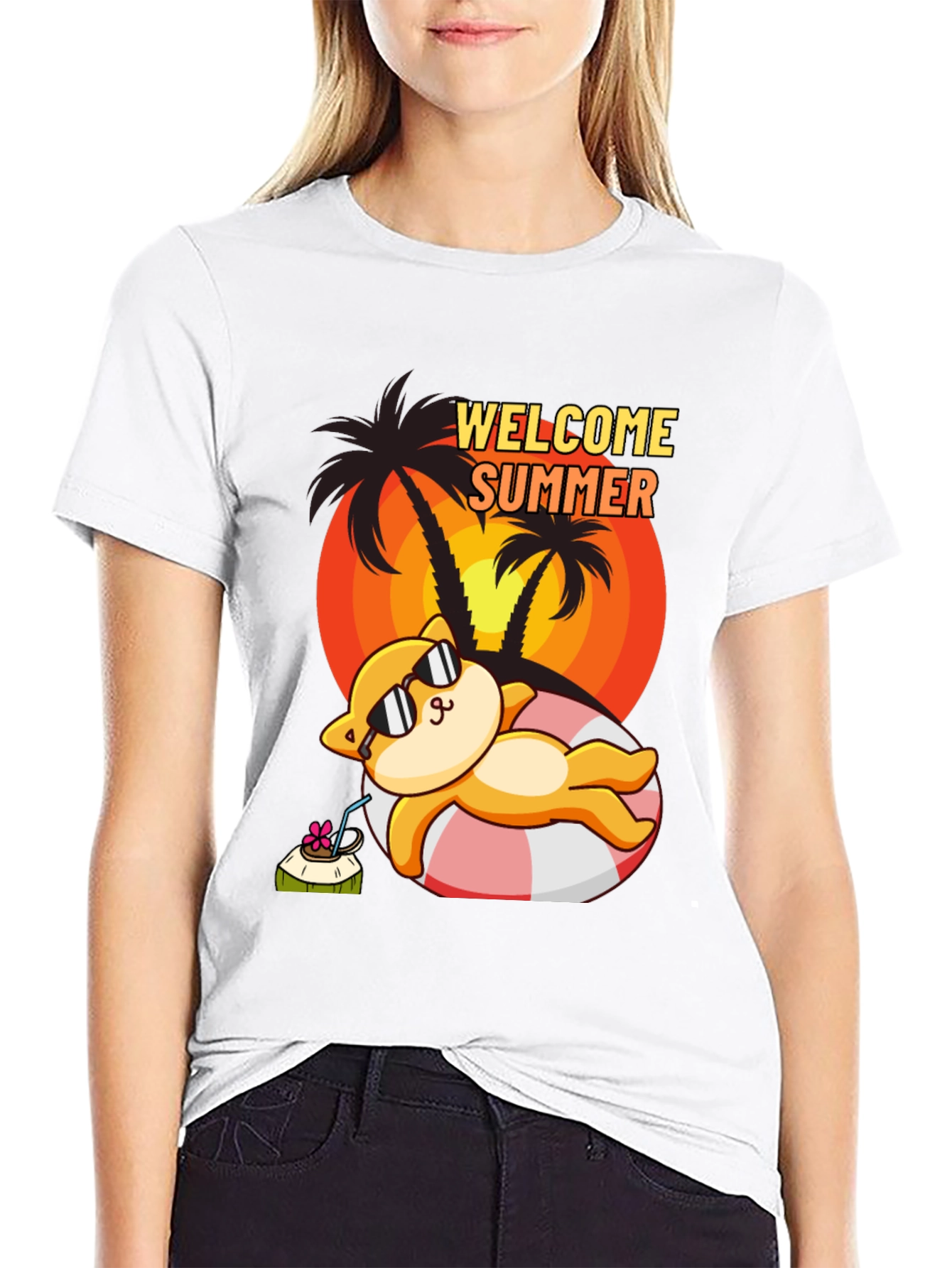Welcome Summer Cat T-Shirt