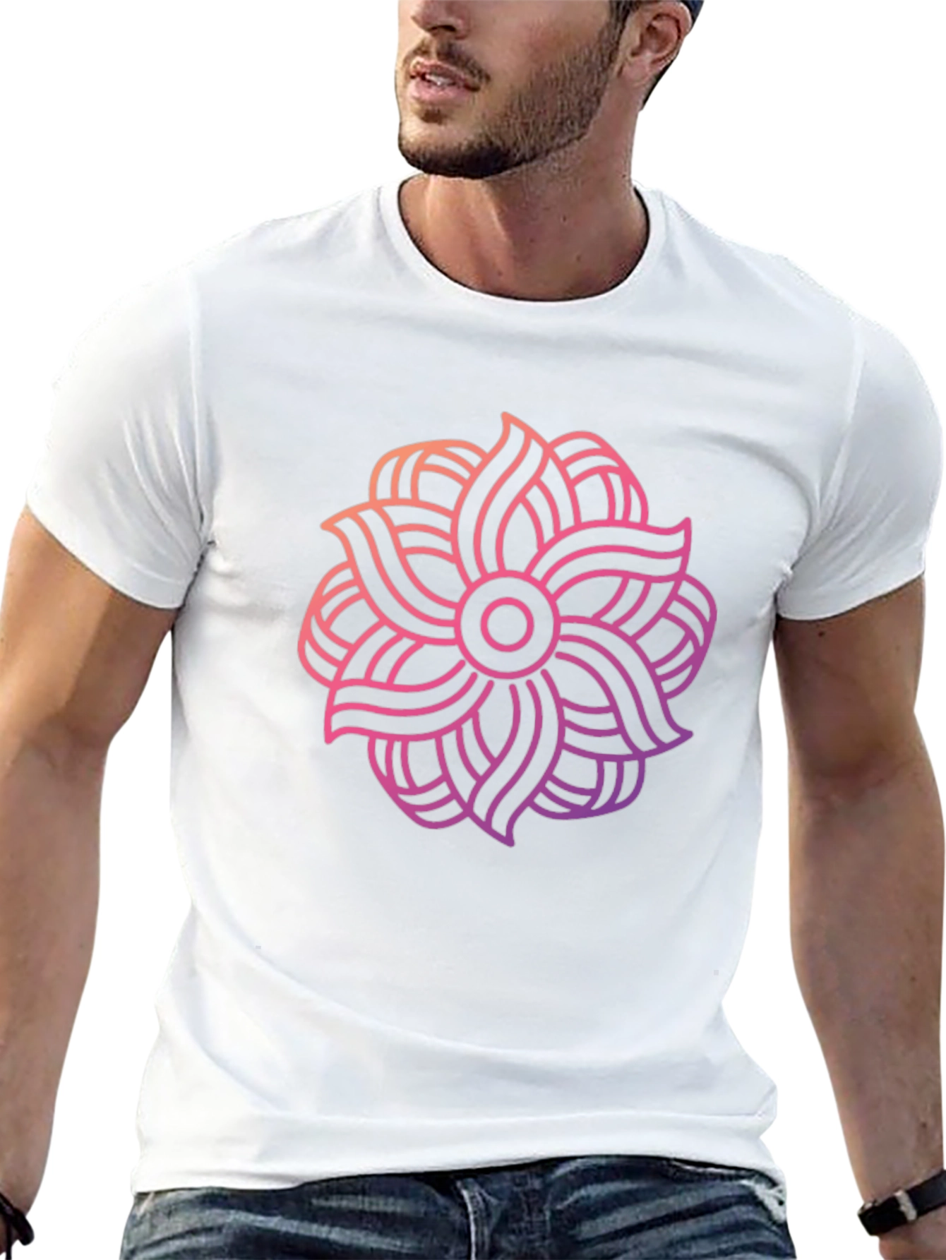 Abstract Floral Graphic Black T-Shirt