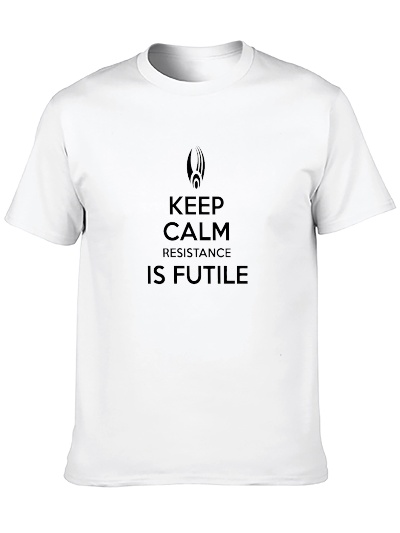Keep Calm Resistance Is Futile Black T-Shirt
