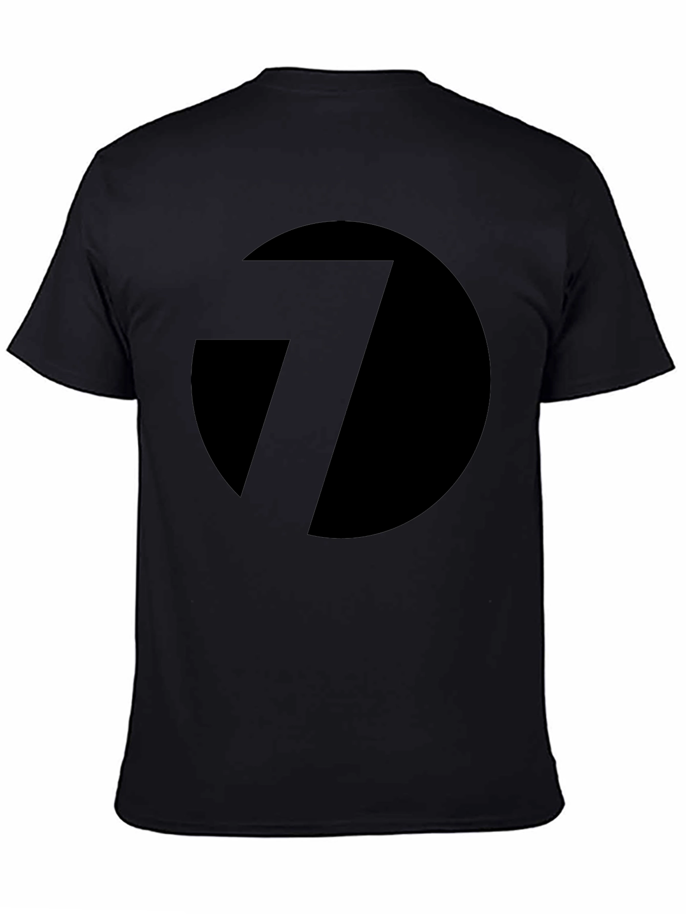 Black T-Shirt with Abstract Circle and Line Design