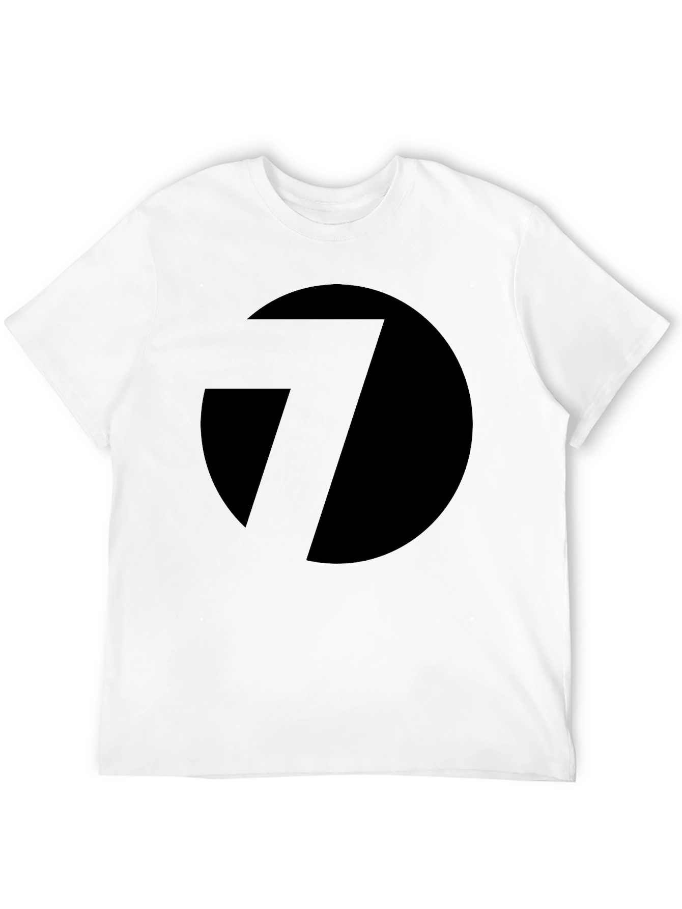 Black T-Shirt with Abstract Circle and Line Design