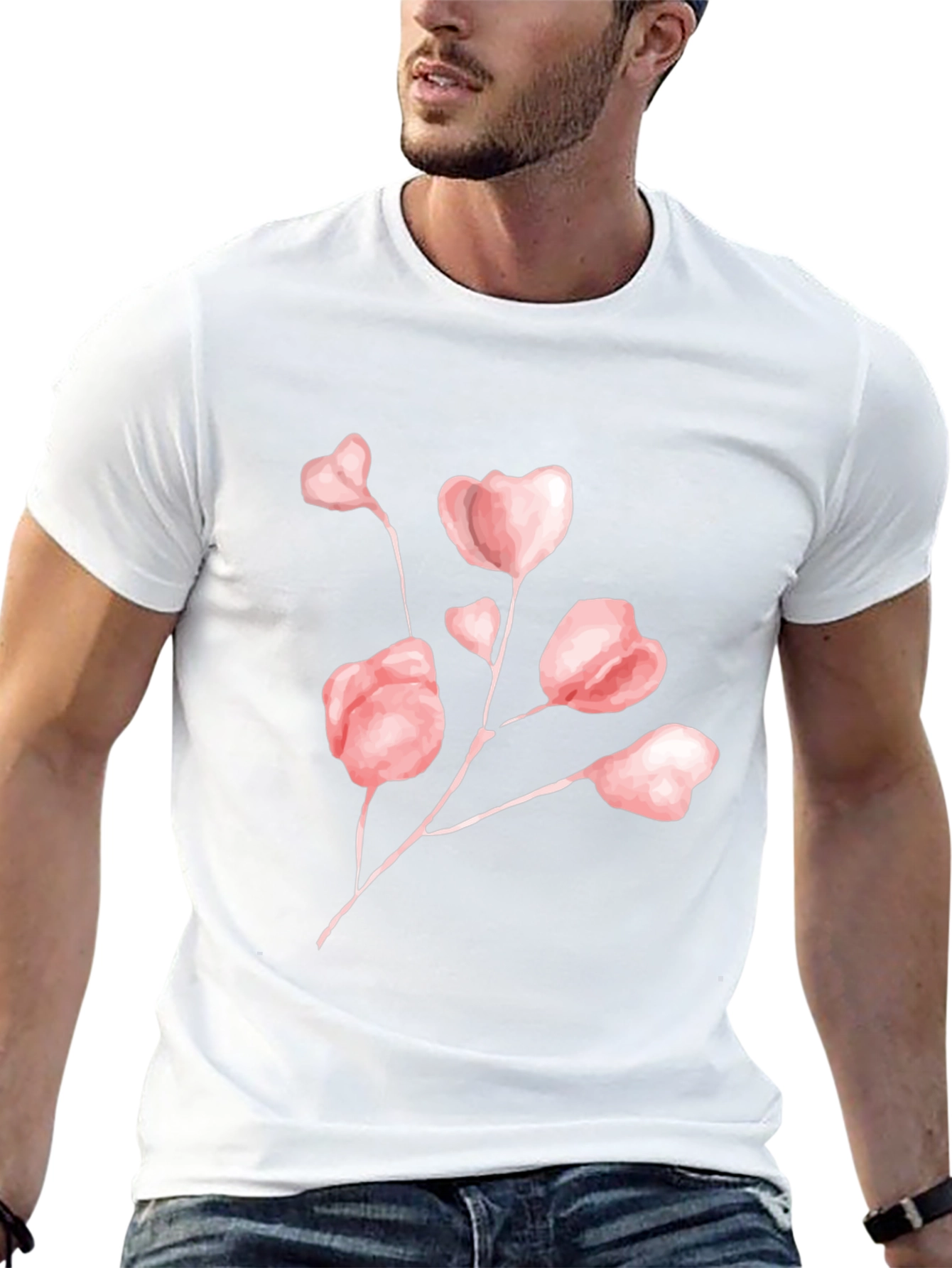 Floral Graphic Print Crew Neck T-Shirt