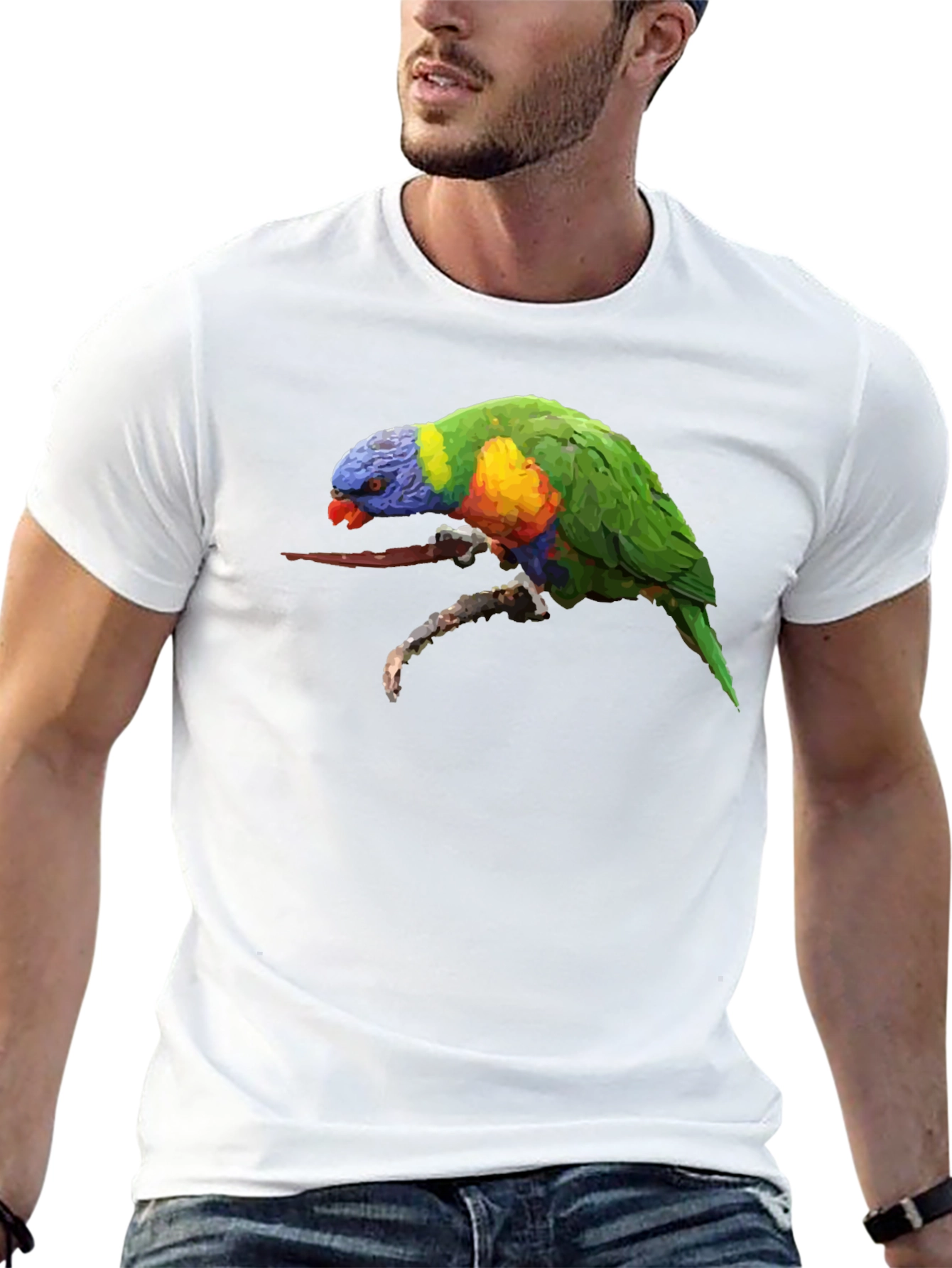 Lorikeet Parrot Graphic Black T-Shirt