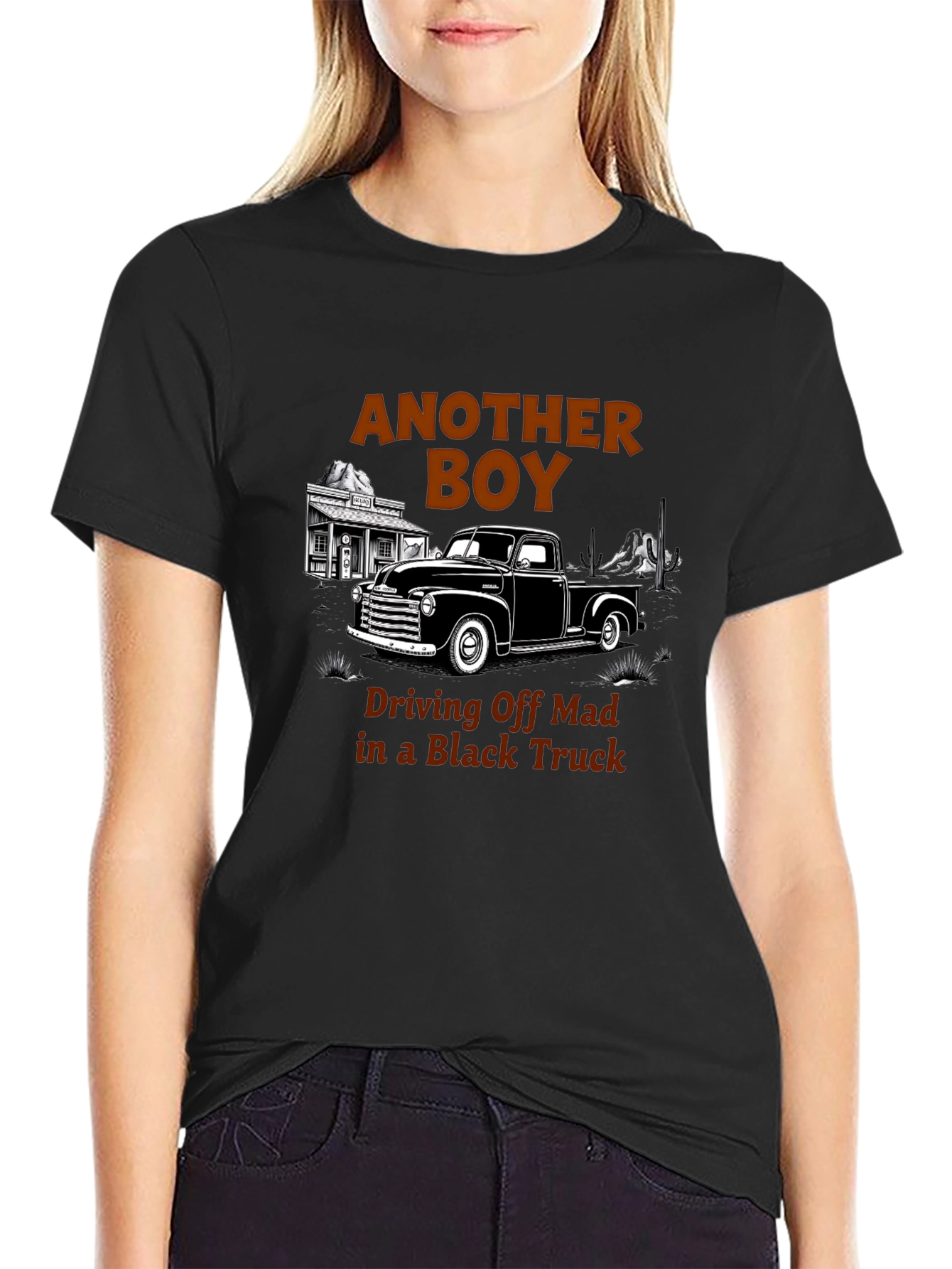 Black Truck T-Shirt - Another Boy Driving Off Mad