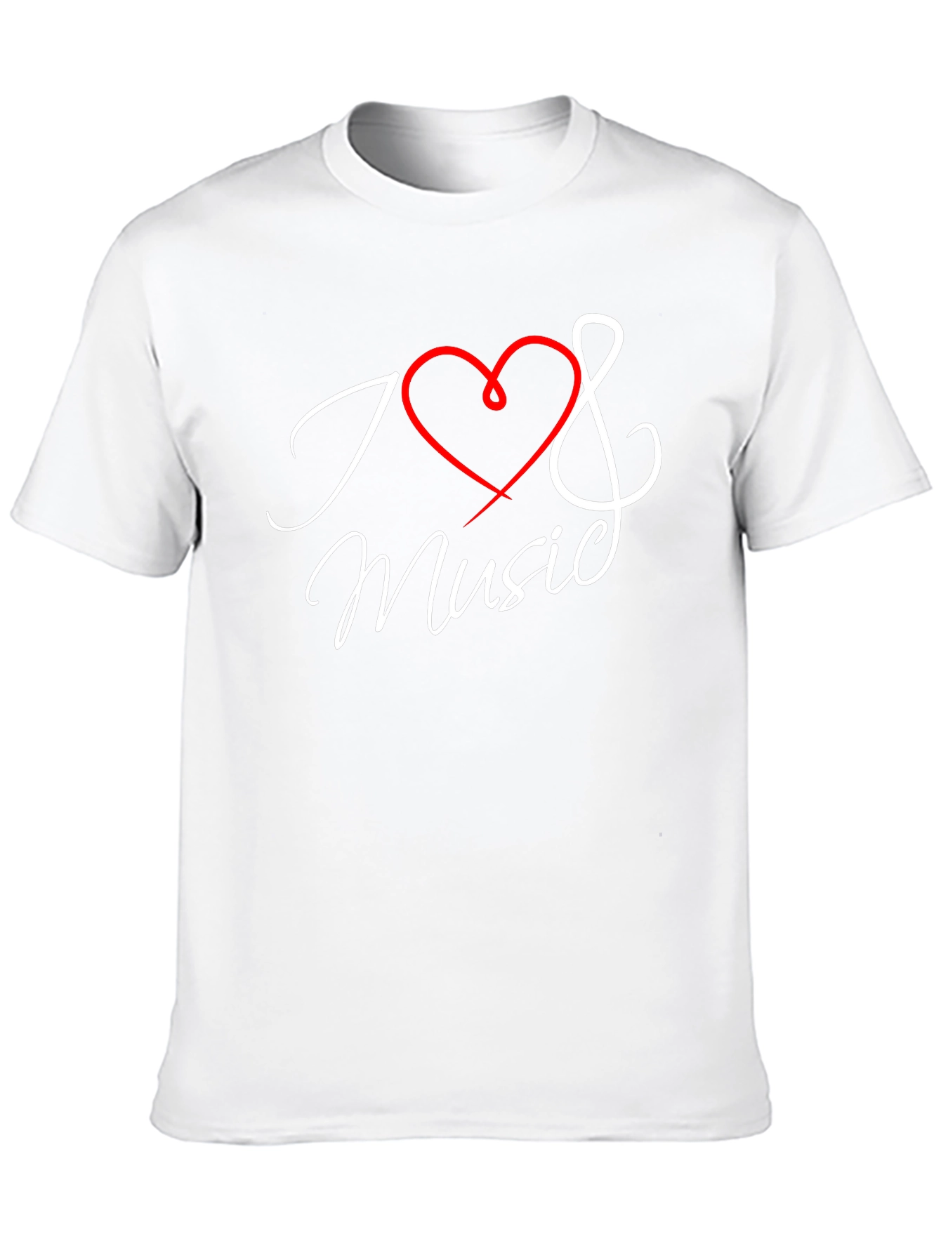 I Love Music Graphic Black T-Shirt