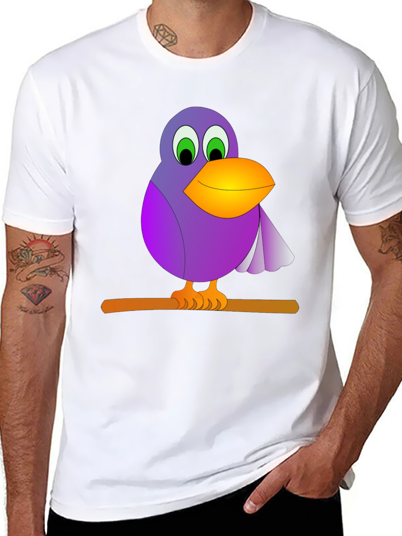 Bird on Branch Graphic Tee - Black T-Shirt