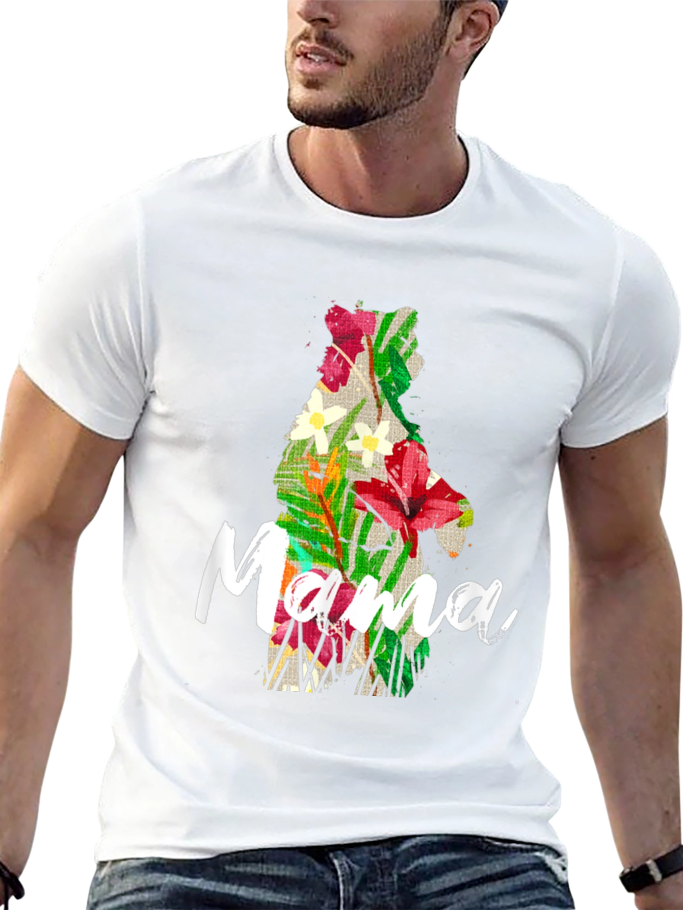 Mama Bear Floral Graphic T-Shirt