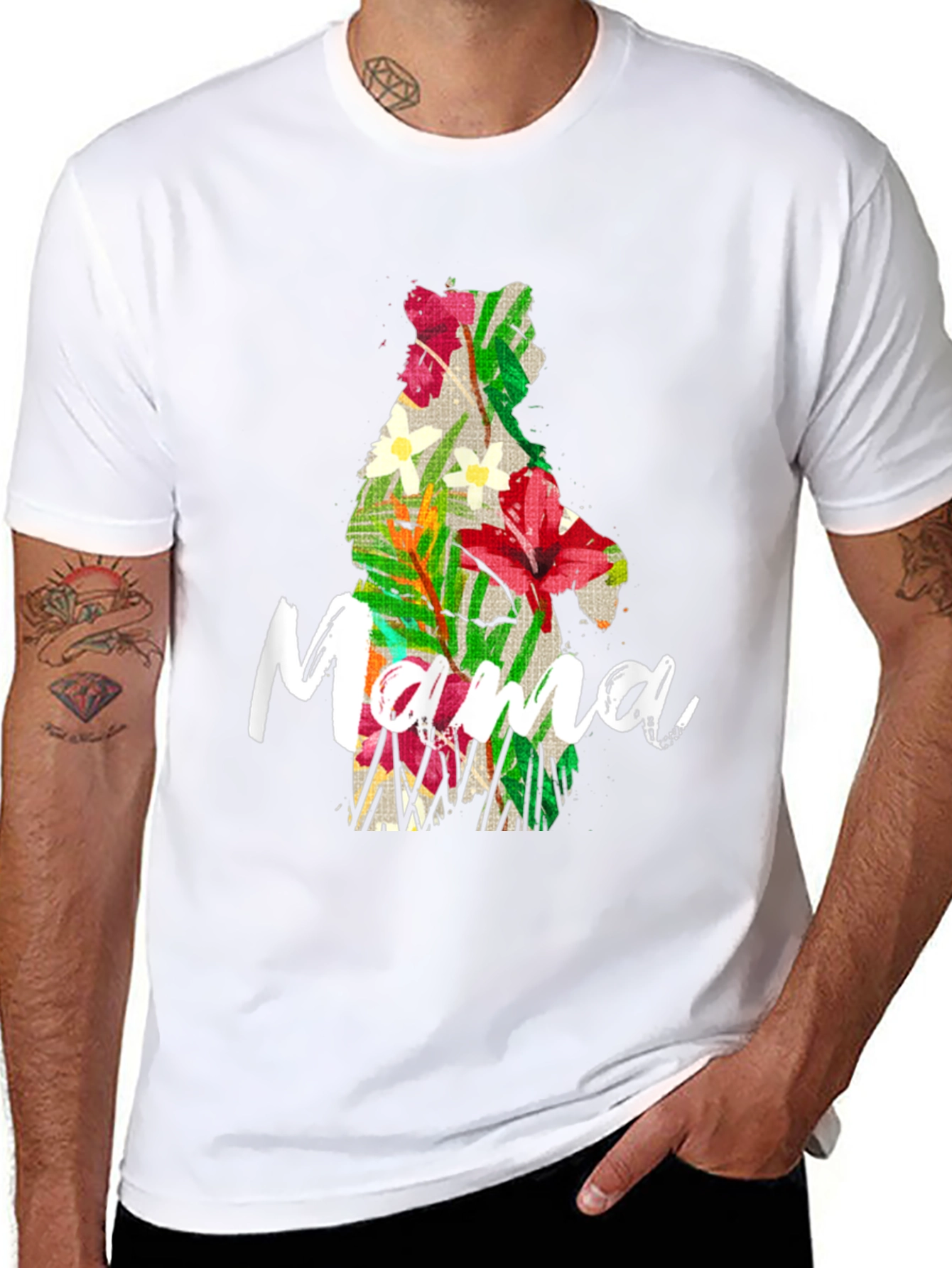 Mama Bear Floral Graphic T-Shirt